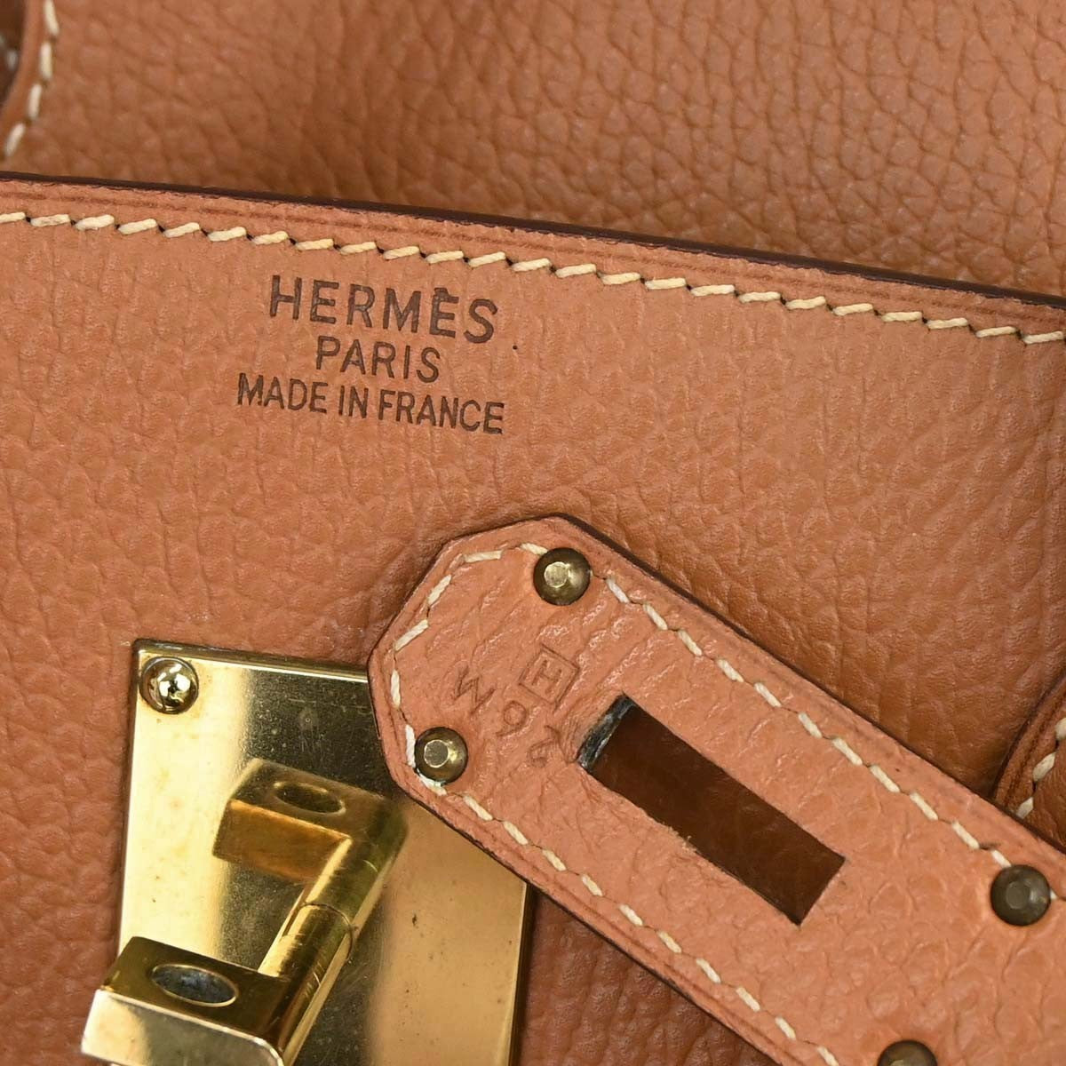 Hermes Hac Birkin Black Fjord With Palladium Hardware Brown Leather Handbag (Pre-Owned)