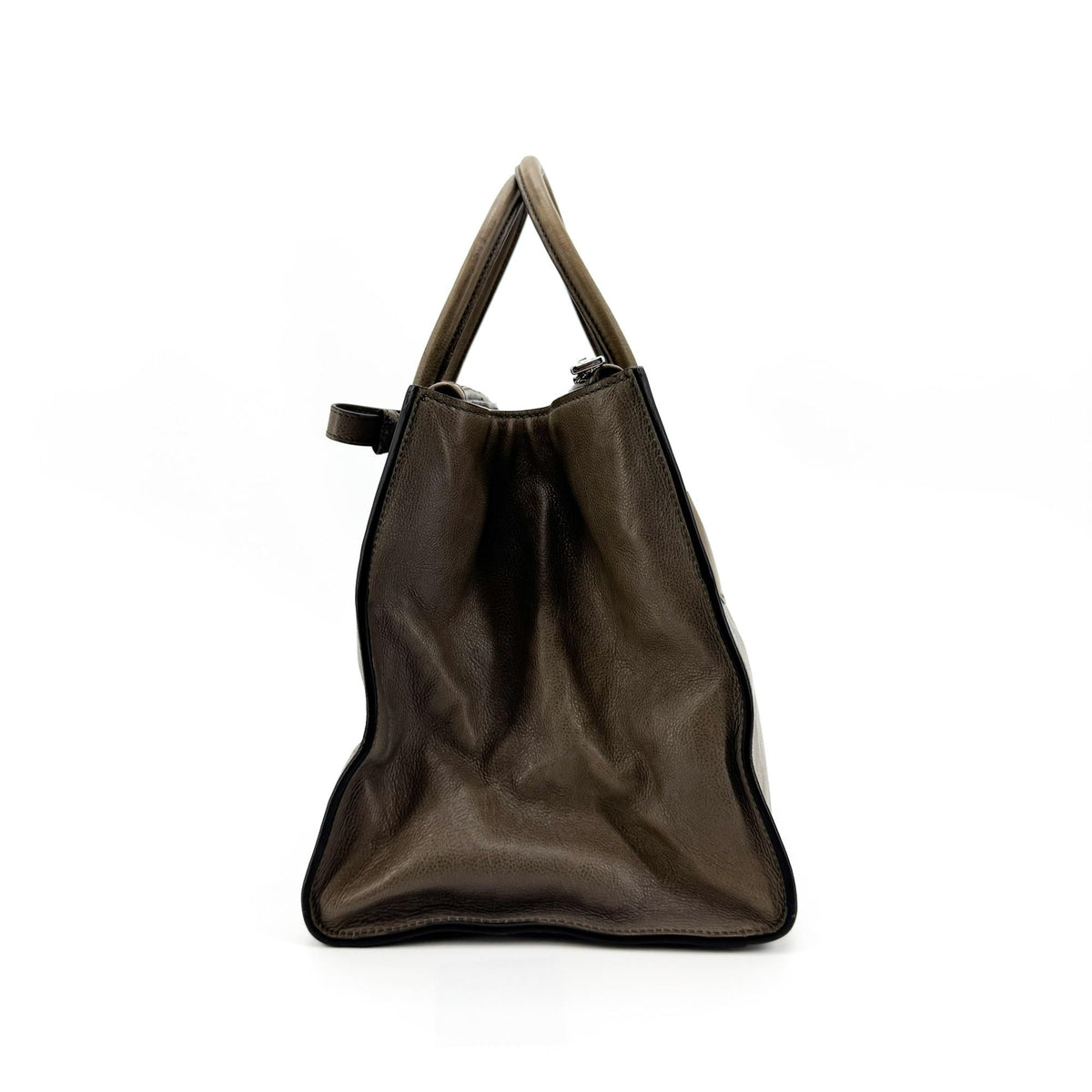 Prada Twin Shopping Vitello Daino Brown Leather Tote Bag Bag (Pre-Owned)