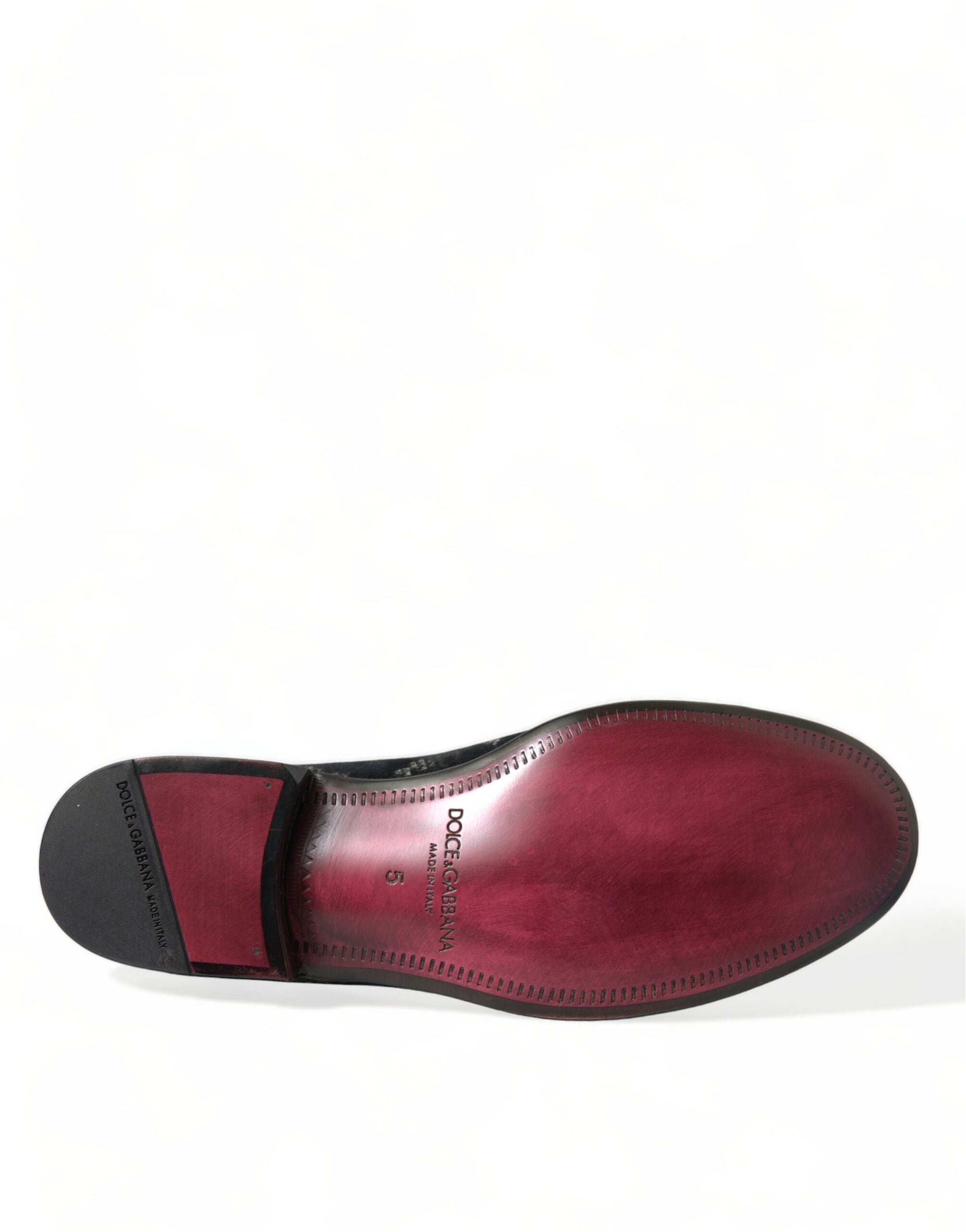 Dolce & Gabbana Black Floral Slippers Men Loafers Dress Men's Shoes