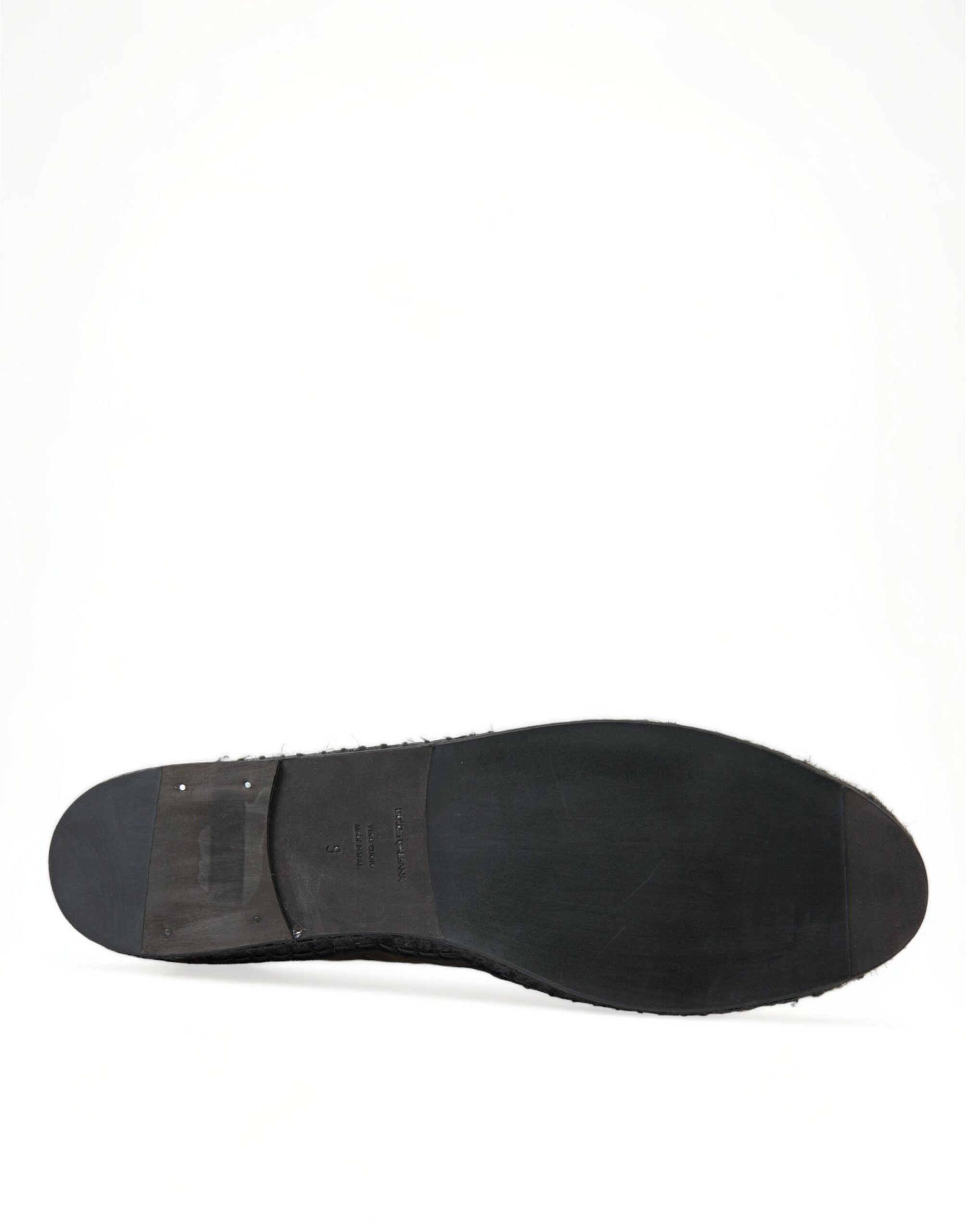 Dolce & Gabbana Black Exotic Leather Espadrilles Slip On Men's Shoes