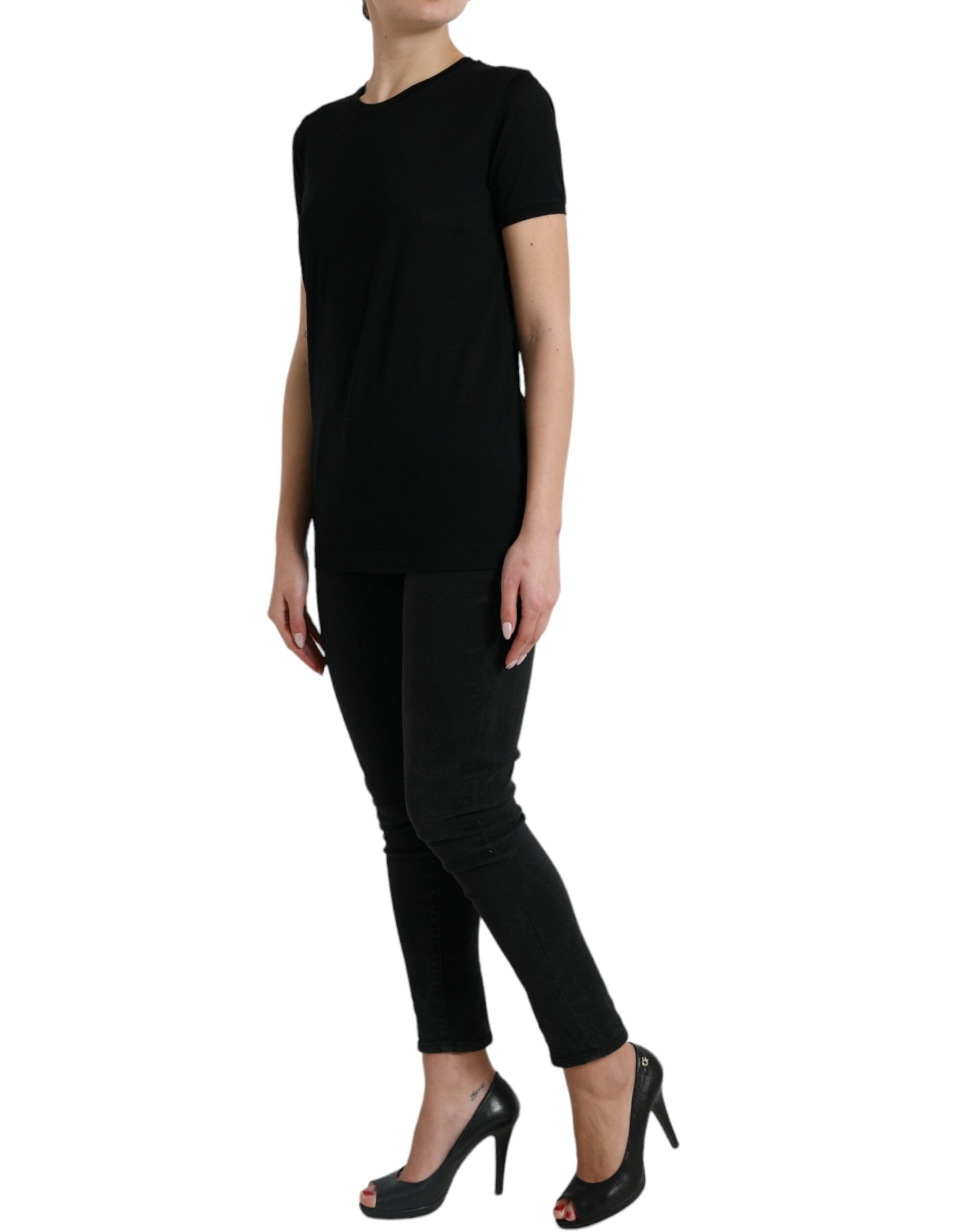 Dolce & Gabbana Elegant Wool Crew Neck Women's Tee