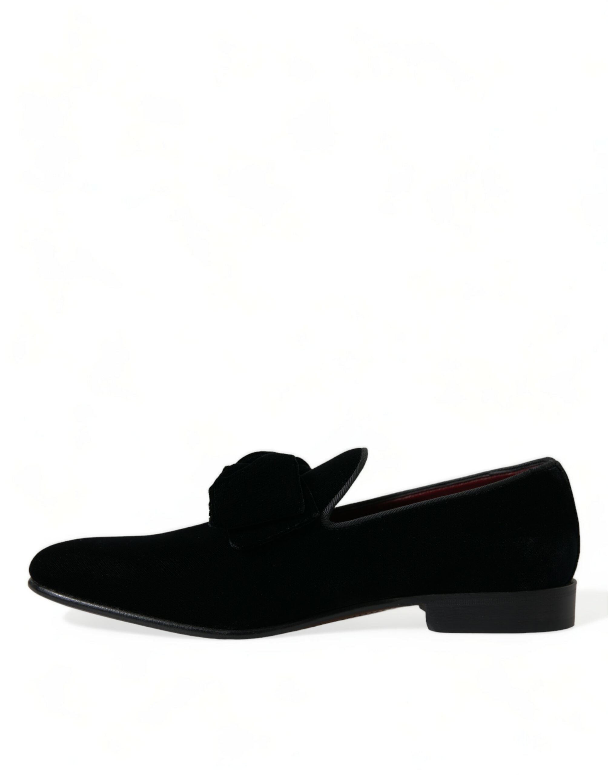 Dolce & Gabbana Black Velvet Loafers Formal Dress Men's Shoes