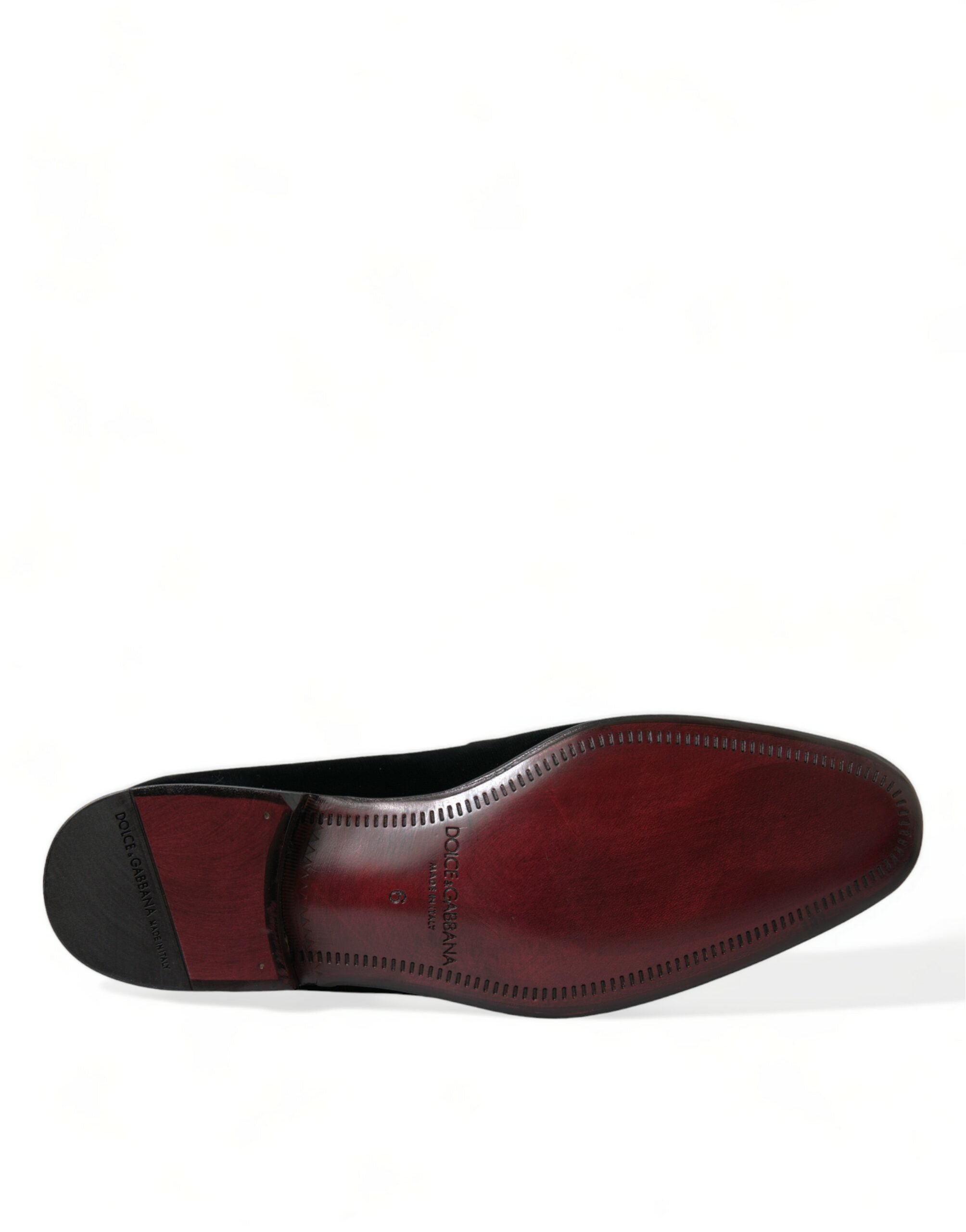 Dolce & Gabbana Black Velvet Loafers Formal Dress Men's Shoes