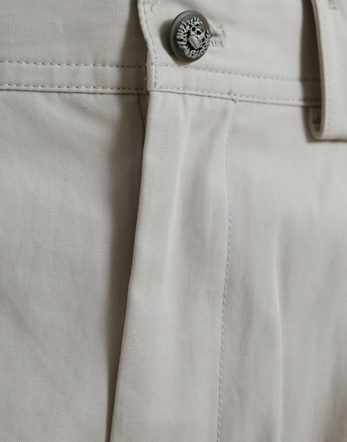 Dolce & Gabbana Beige Cotton High Waist Tapered Women's Pants