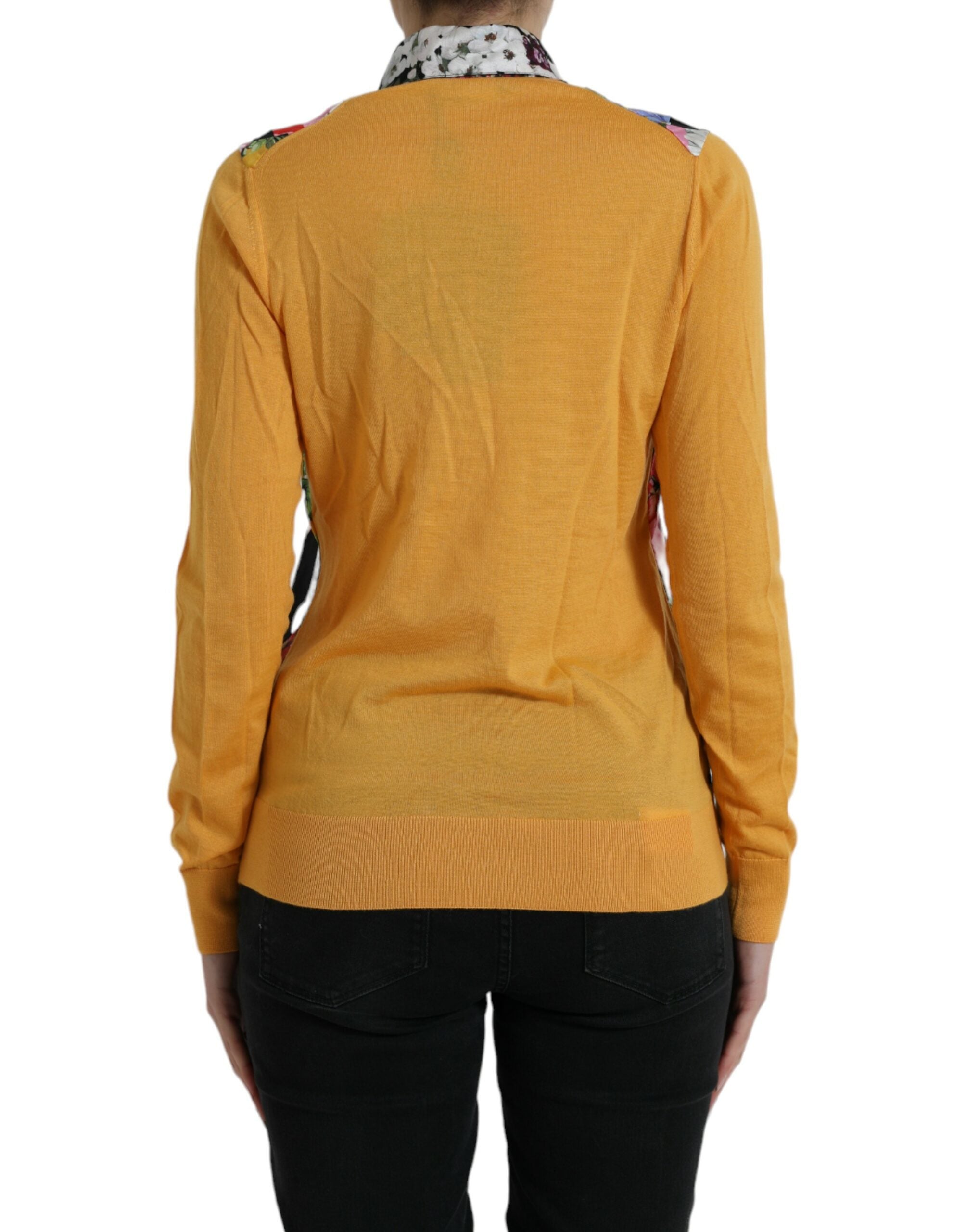 Dolce & Gabbana Multicolor Patchwork Cashmere Henley Women's Sweater