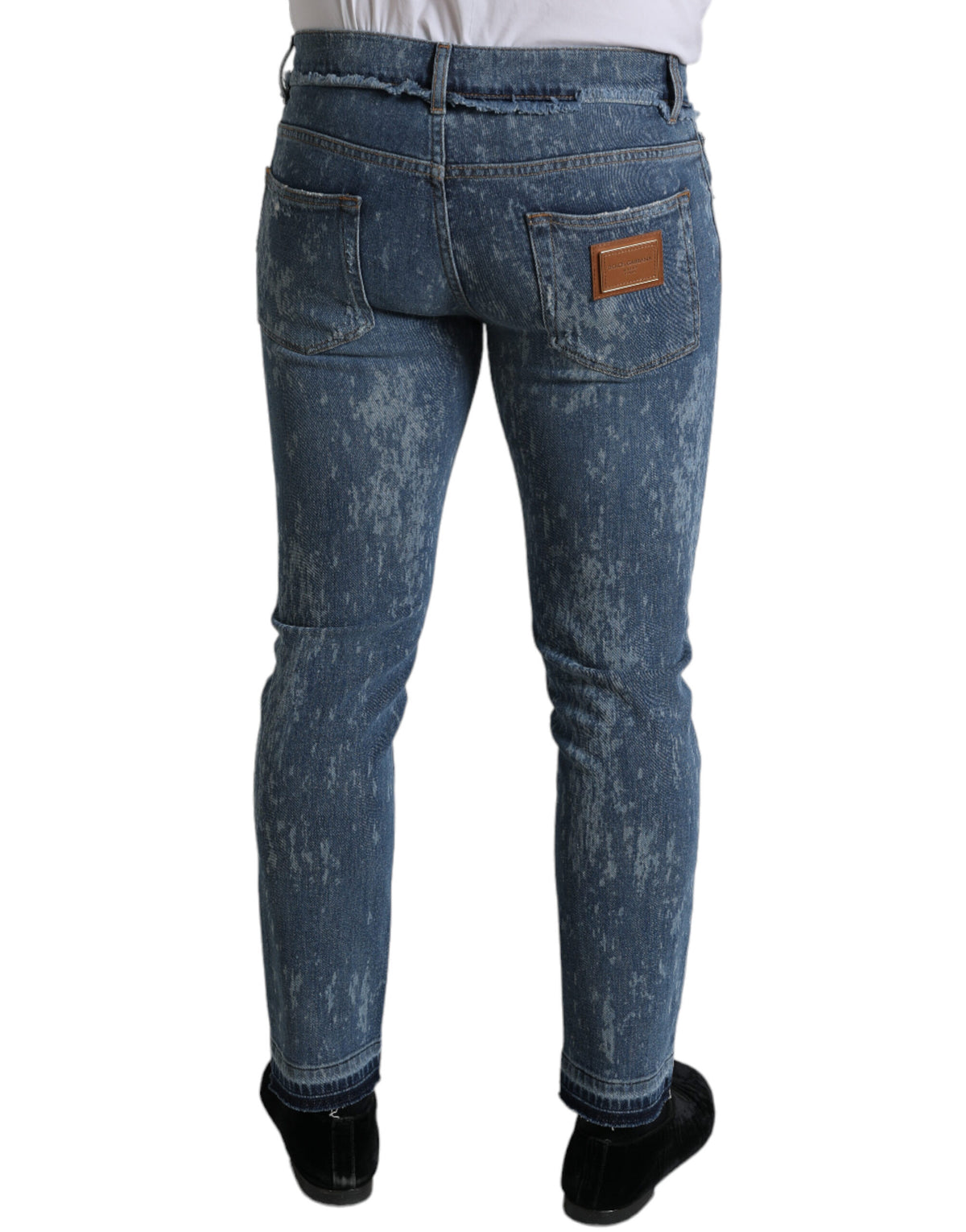 Dolce & Gabbana Blue Washed Skinny Cotton Stretch Denim Men's Jeans