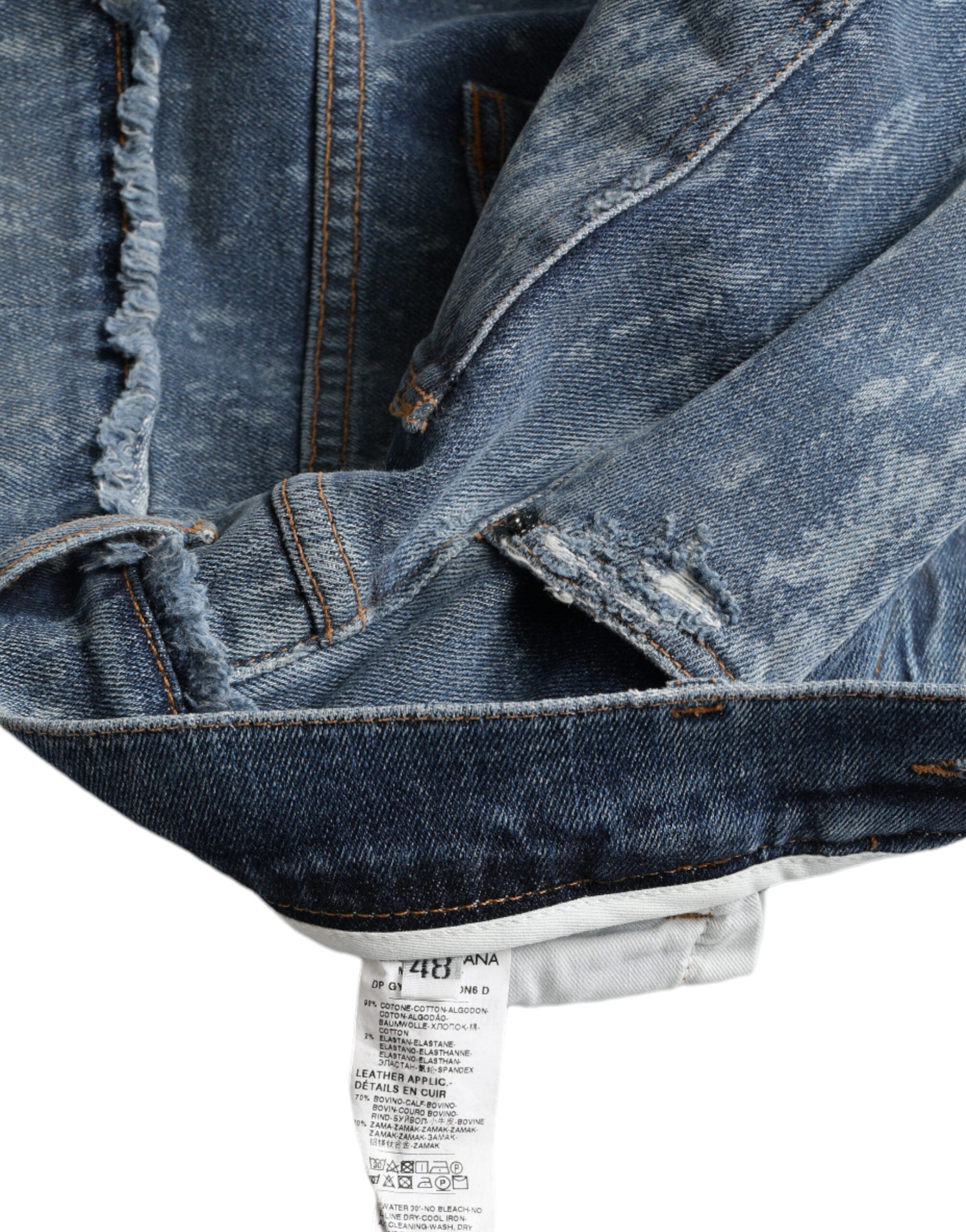 Dolce & Gabbana Blue Washed Skinny Cotton Stretch Denim Men's Jeans