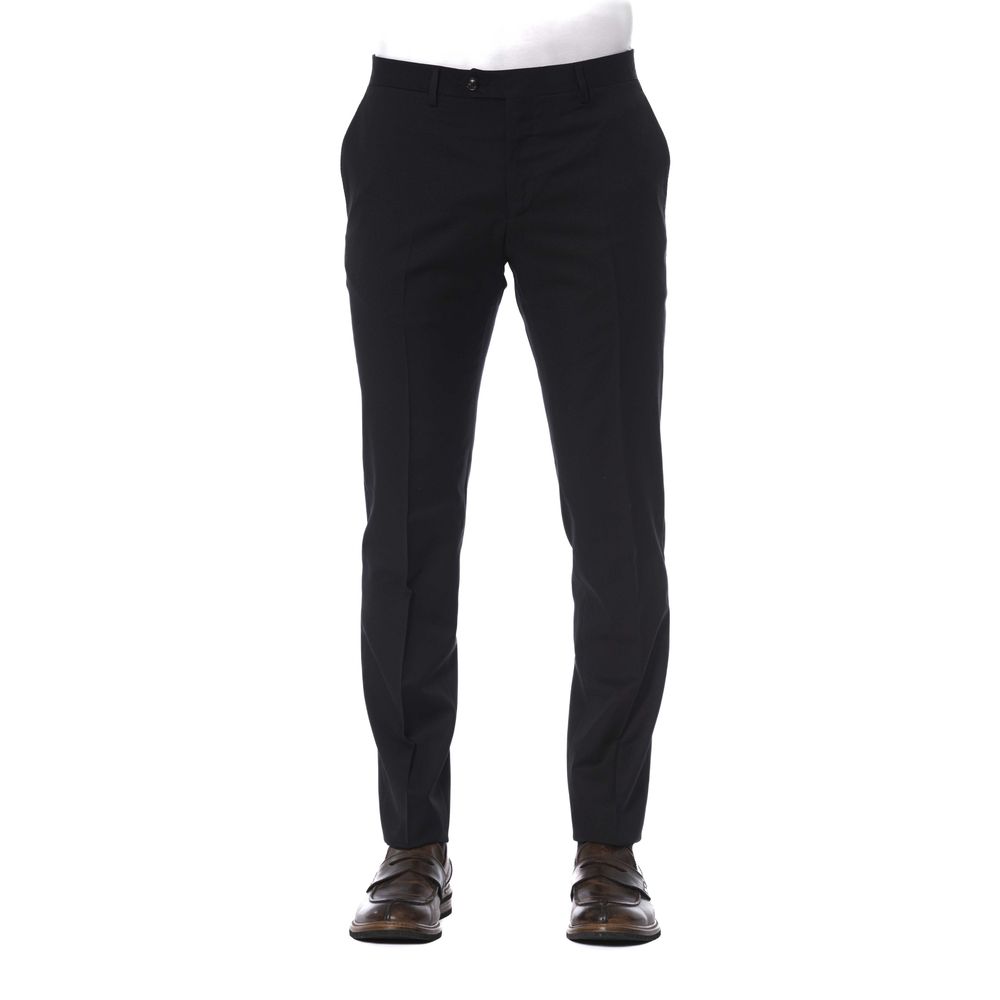Trussardi Black Virgin Wool Men Men's Pant
