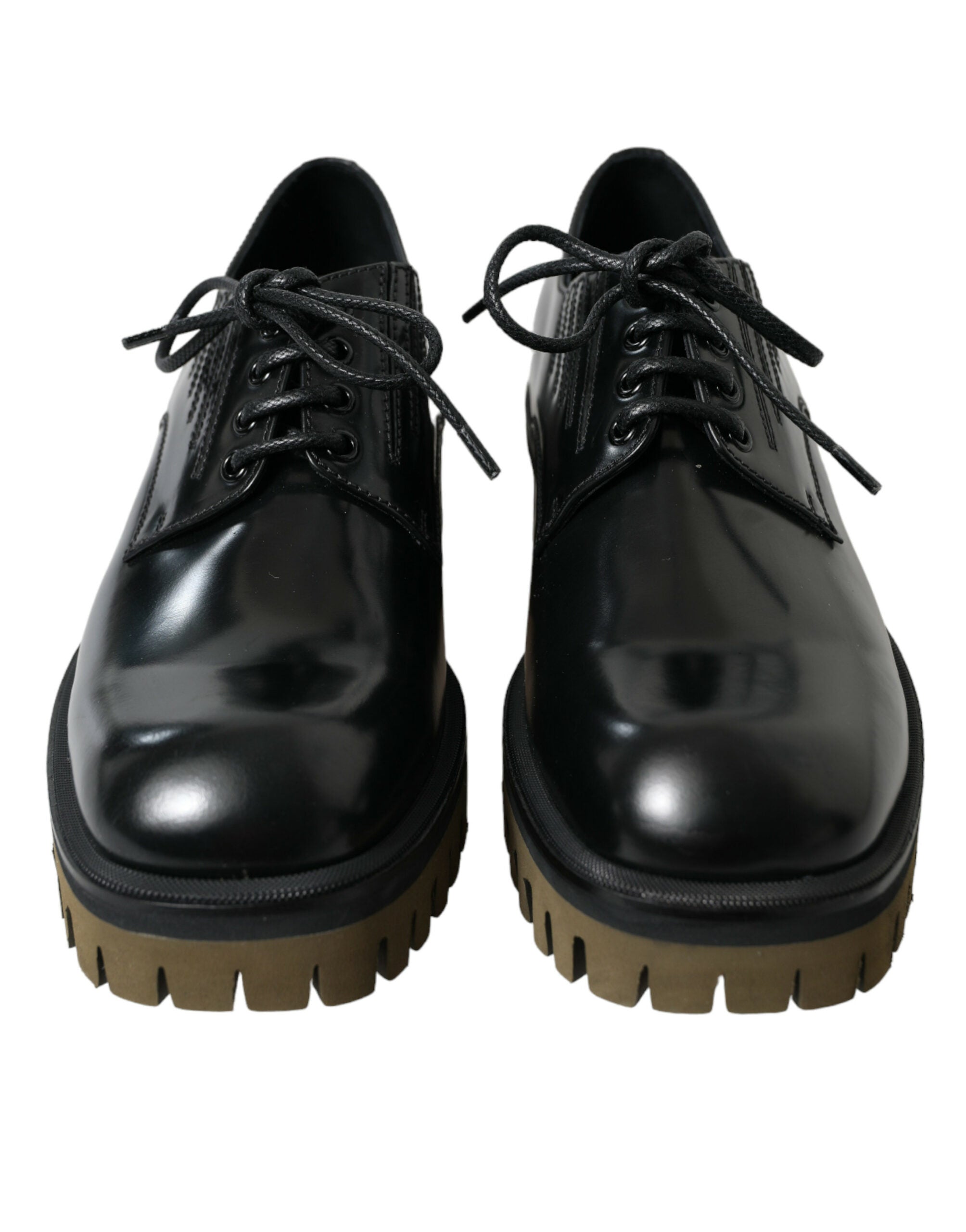 Dolce & Gabbana Black Leather Lace Up Derby Men Dress Men's Shoes