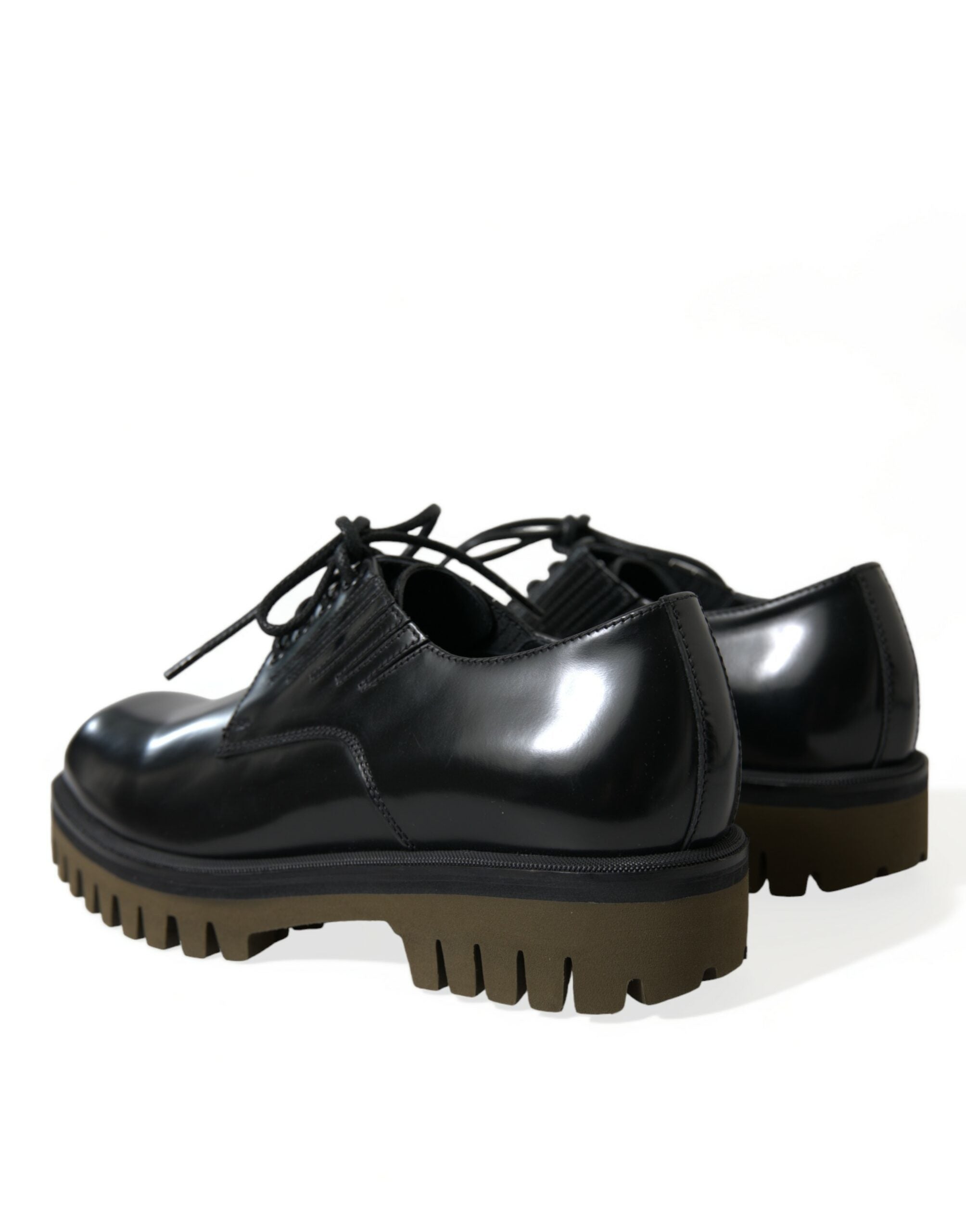 Dolce & Gabbana Black Leather Lace Up Derby Men Dress Men's Shoes