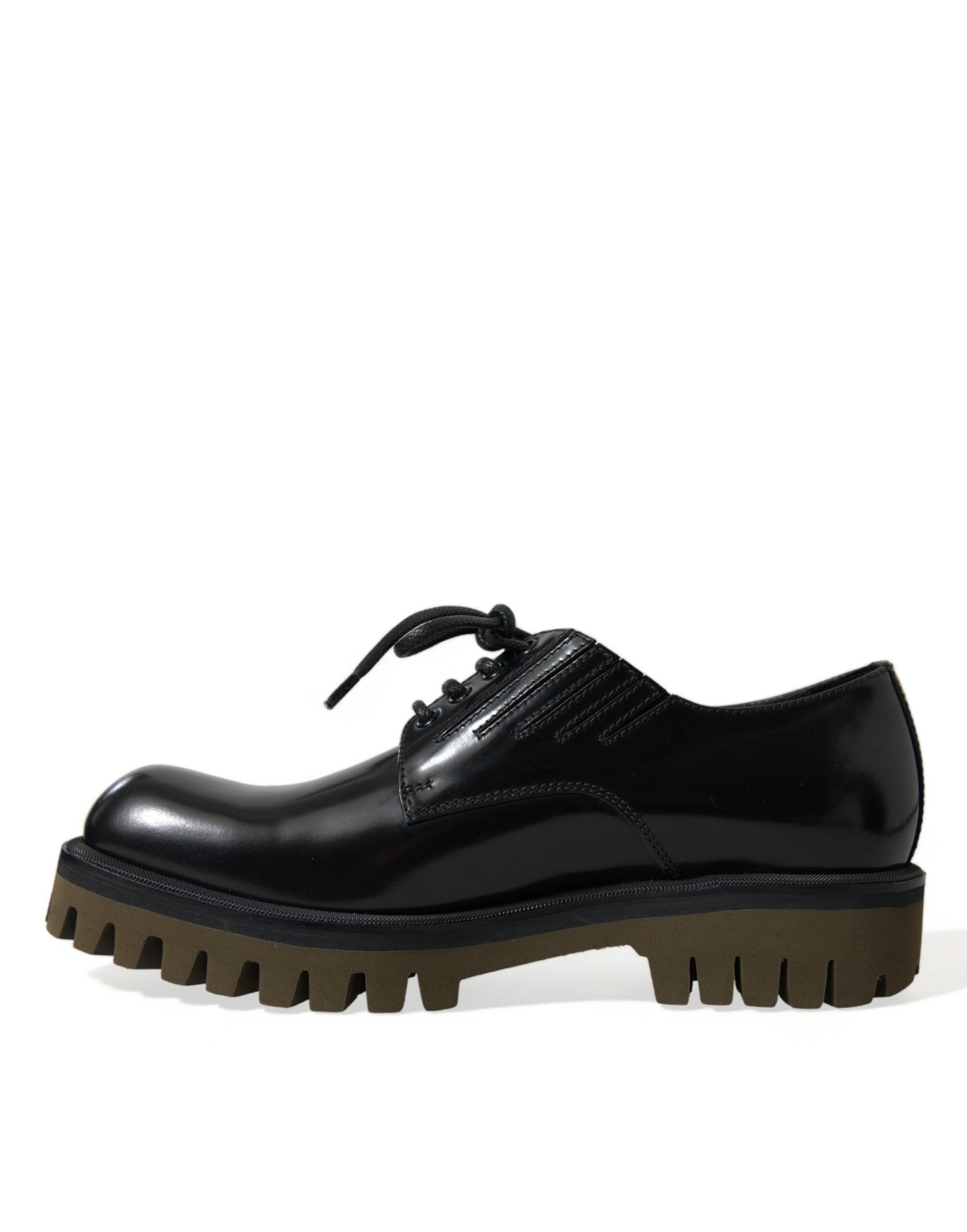 Dolce & Gabbana Black Leather Lace Up Derby Men Dress Men's Shoes