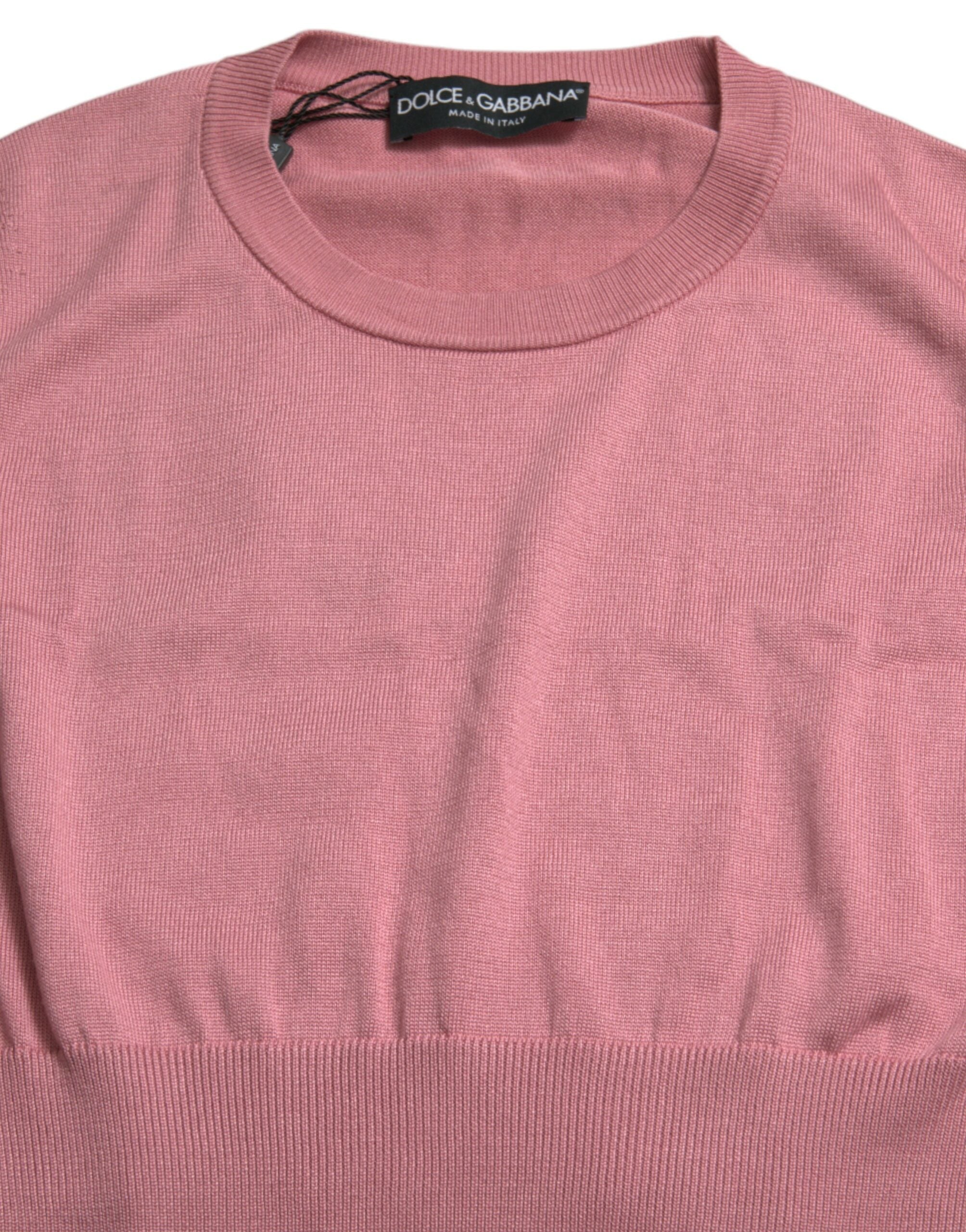 Dolce & Gabbana Pink Crew Neck Cropped Sleeveless Tank Women's Top