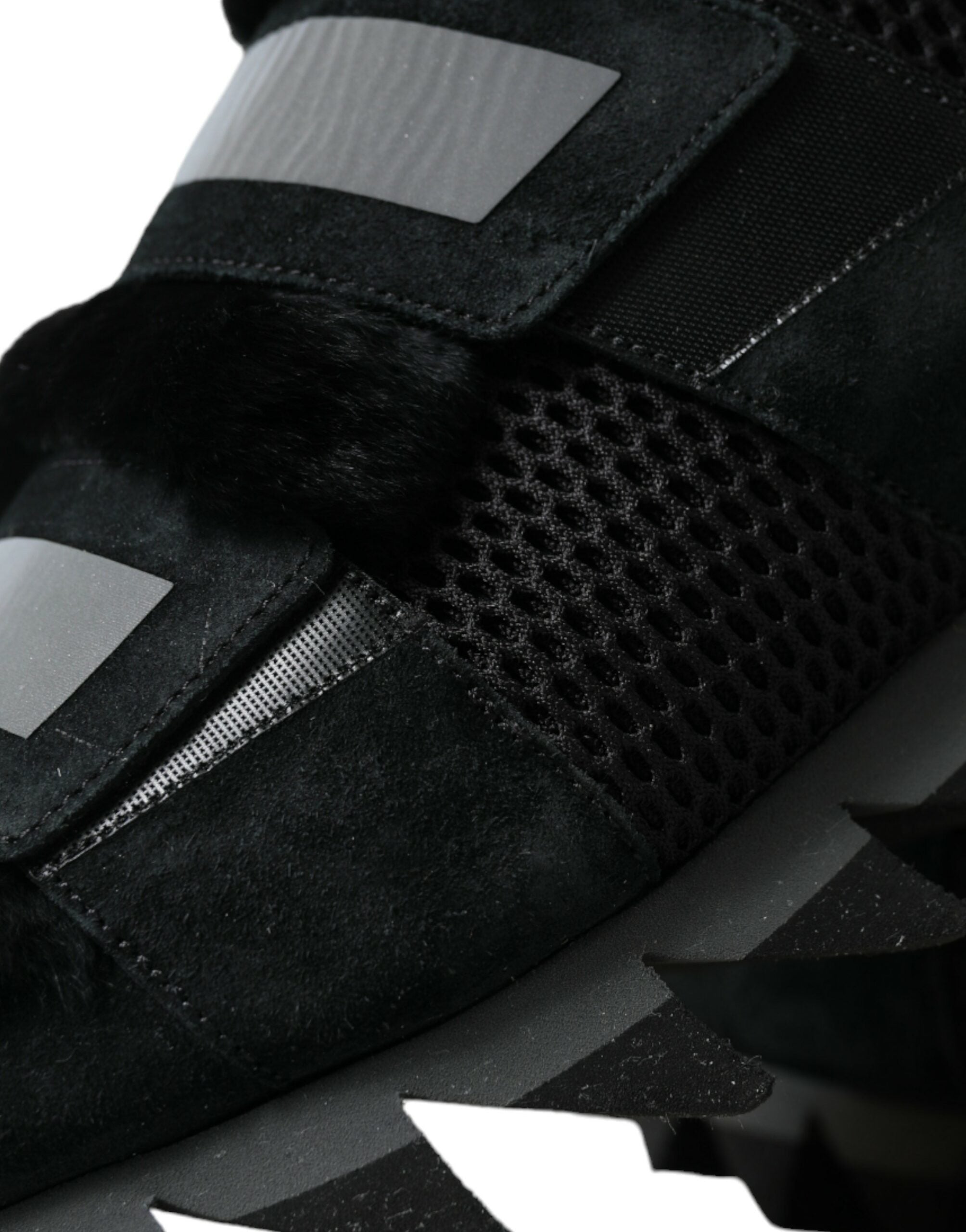 Dolce & Gabbana Elegant Fur-Embellished Suede Men's Sneakers