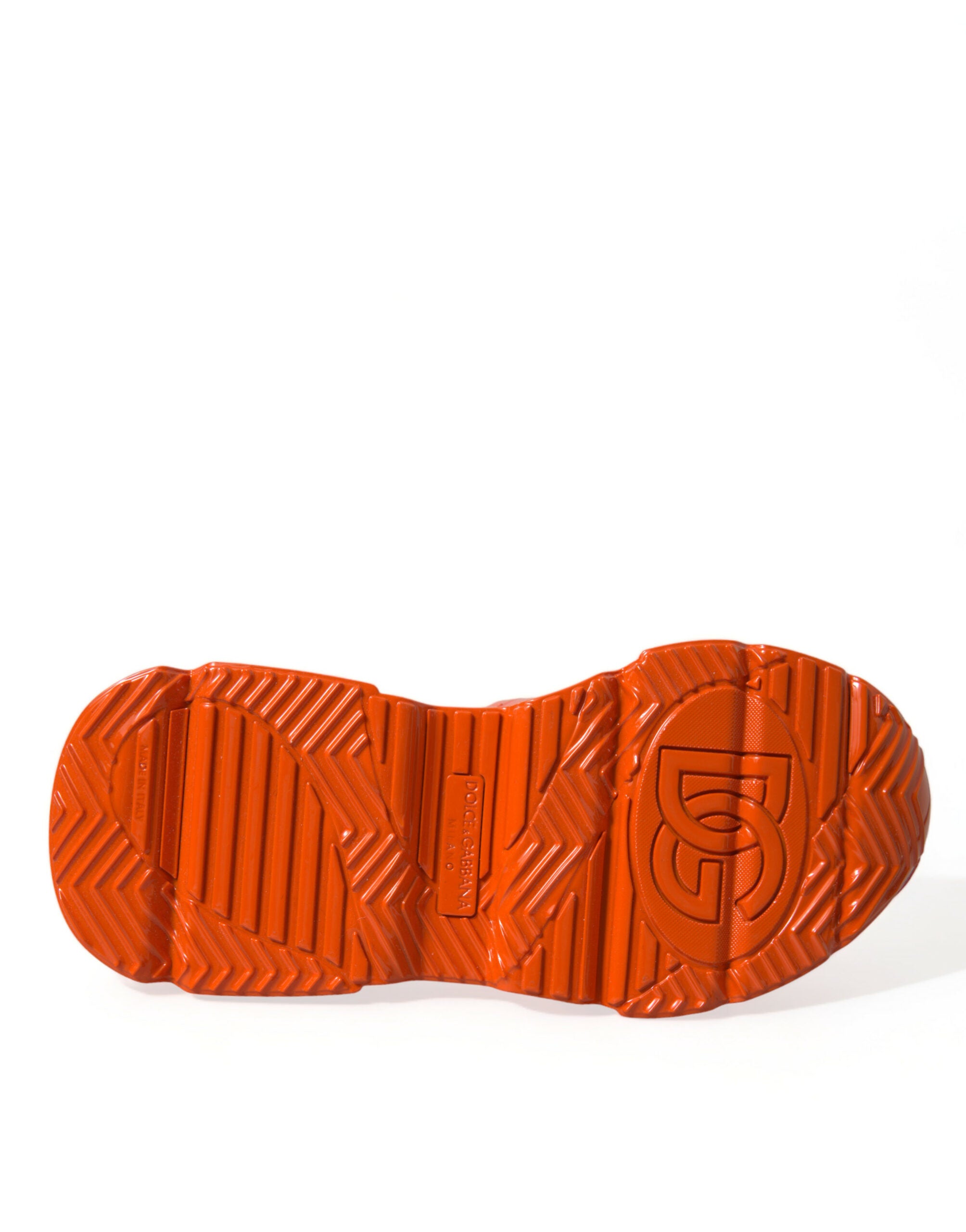 Dolce & Gabbana Orange Multi Panel Chunky High Top Sneakers Men's Shoes