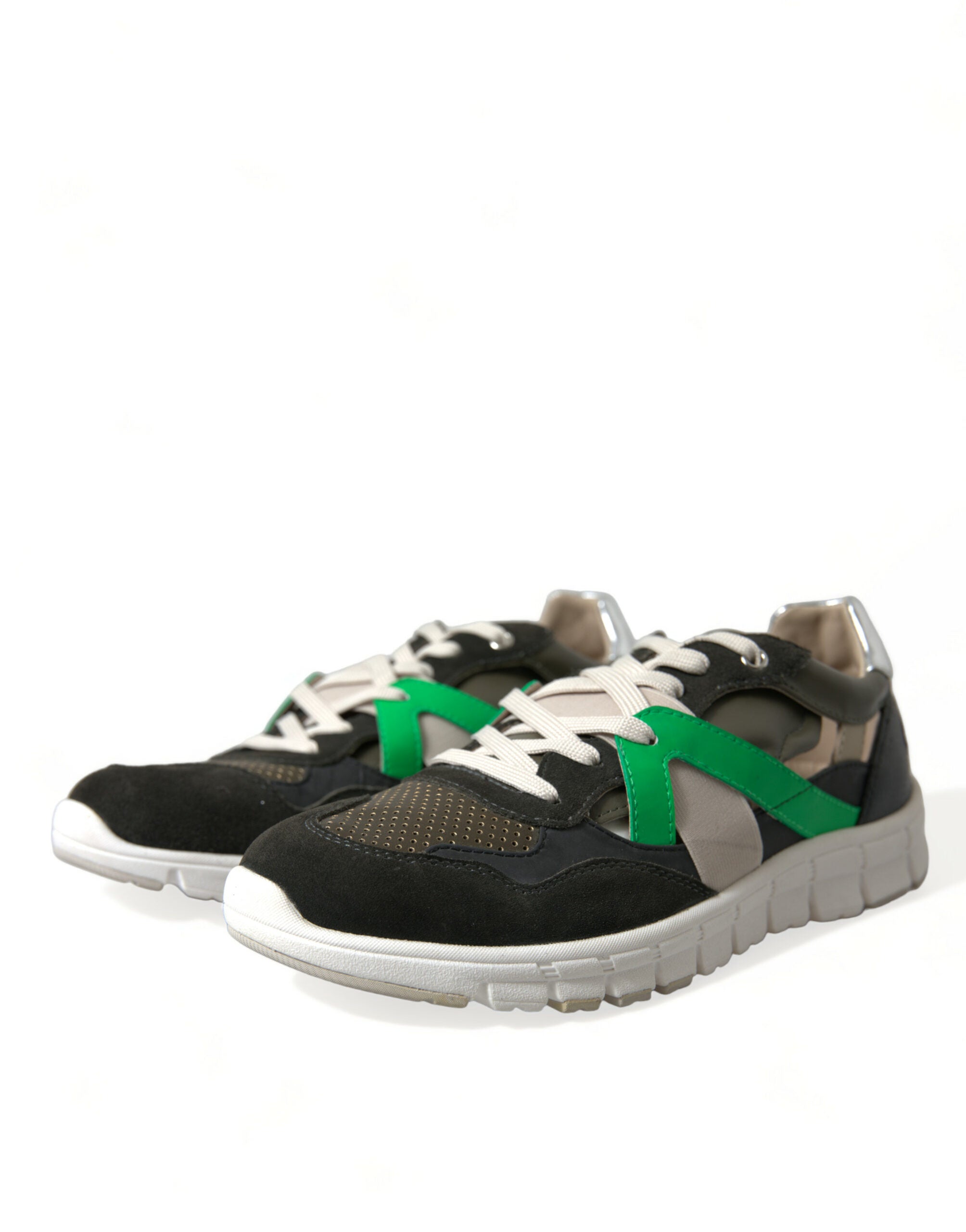 Dolce & Gabbana Multicolor Leather Suede Low Top Sneakers Men's Shoes