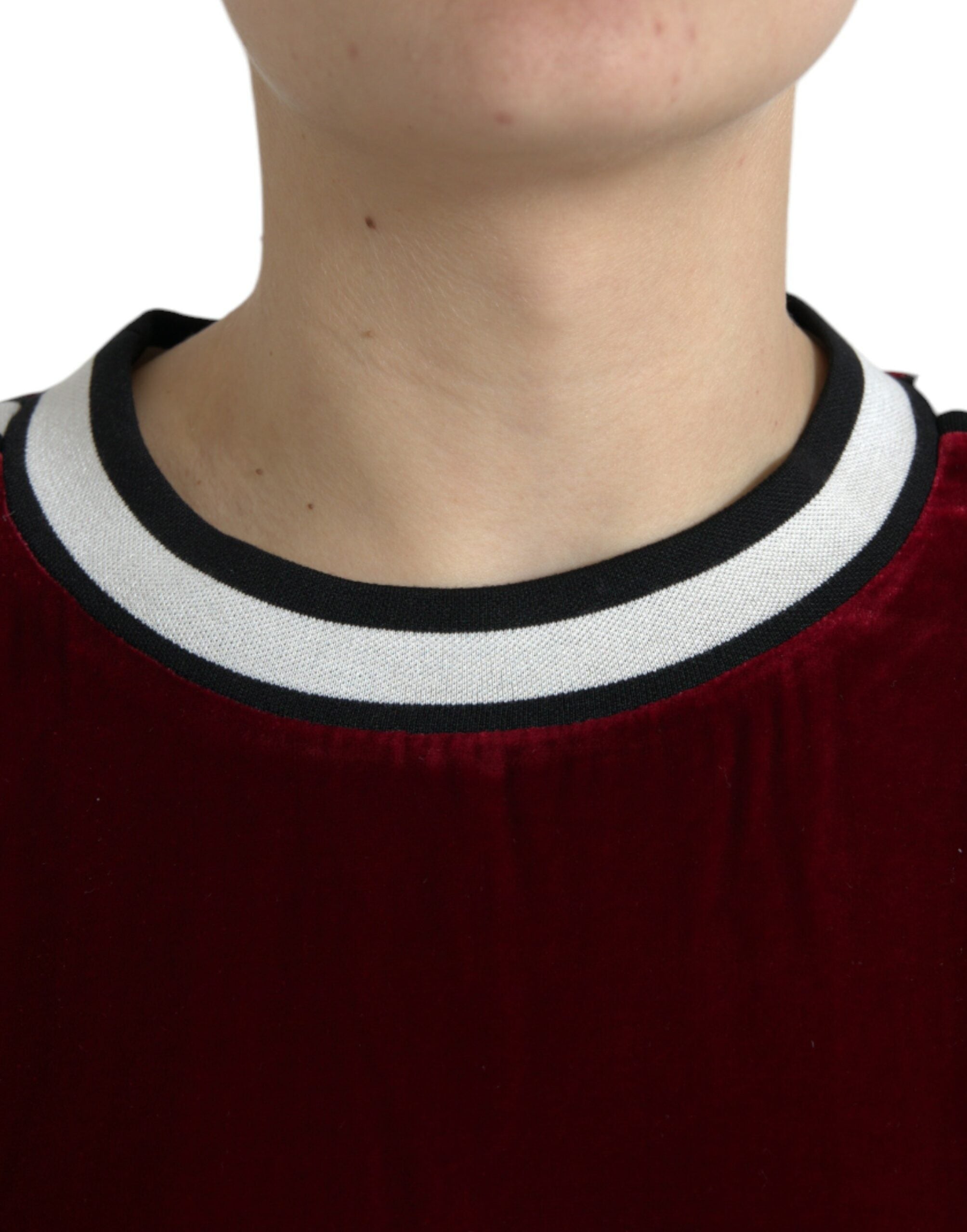 Dolce & Gabbana Elegant Burgundy Silk-Blend Women's Sweater