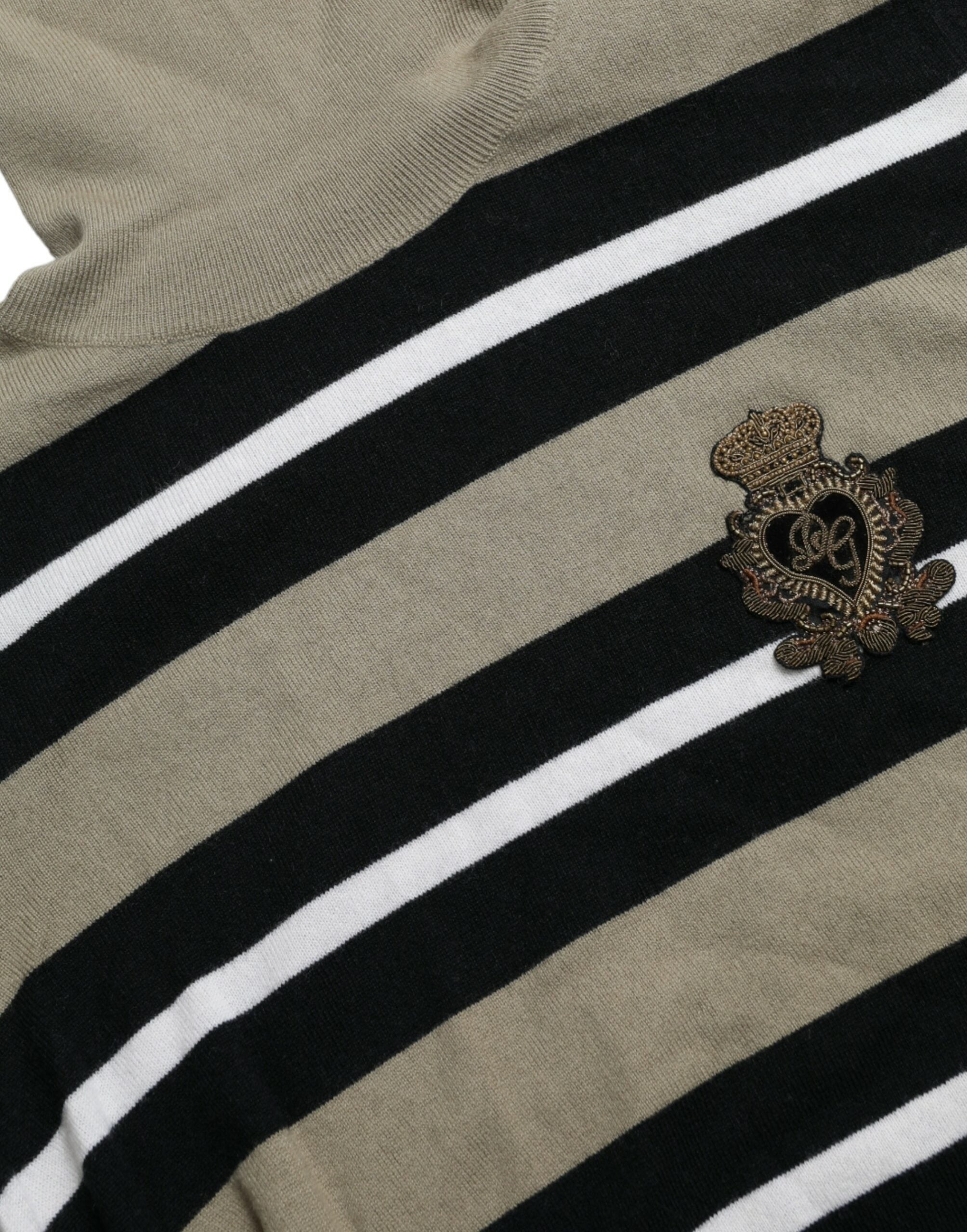 Dolce & Gabbana Multicolor Stripe Wool Logo Pullover Women's Sweater
