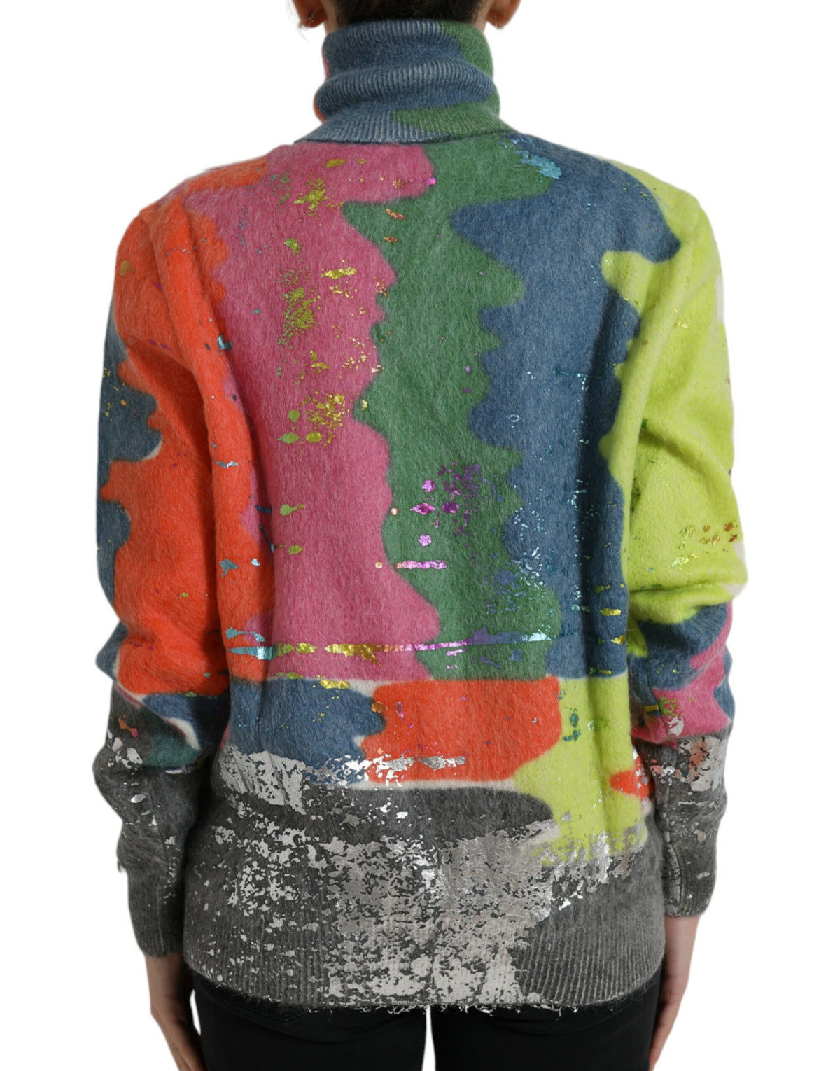 Dolce & Gabbana Multicolor Mohair Turtleneck Pullover Women's Sweater