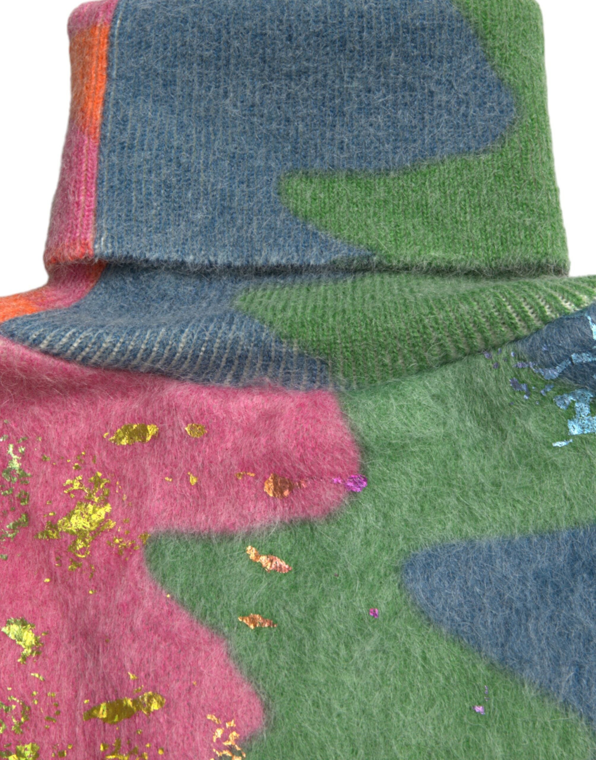 Dolce & Gabbana Multicolor Mohair Turtleneck Pullover Women's Sweater