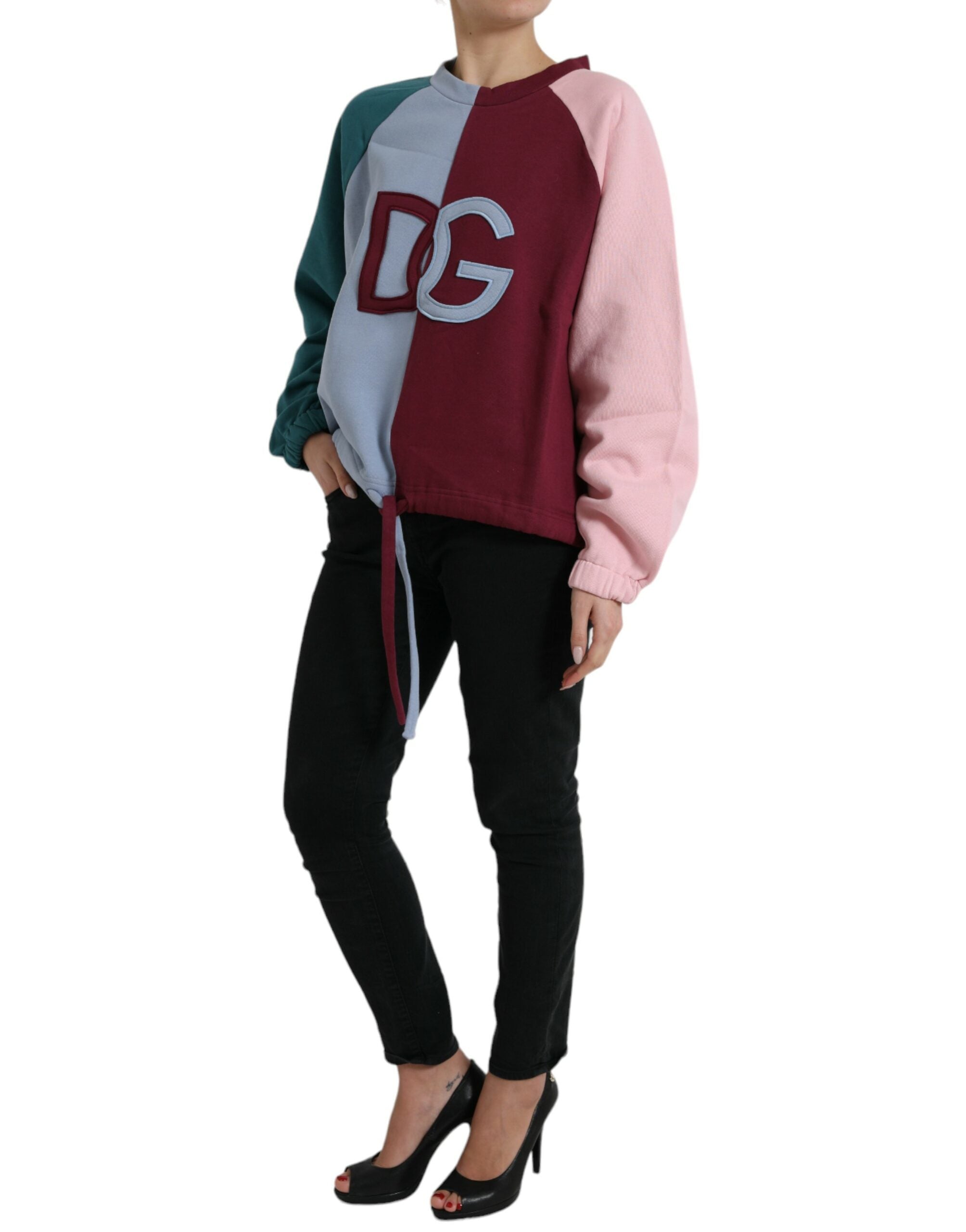Dolce & Gabbana Multicolor Cotton Crewneck Pullover Women's Sweater