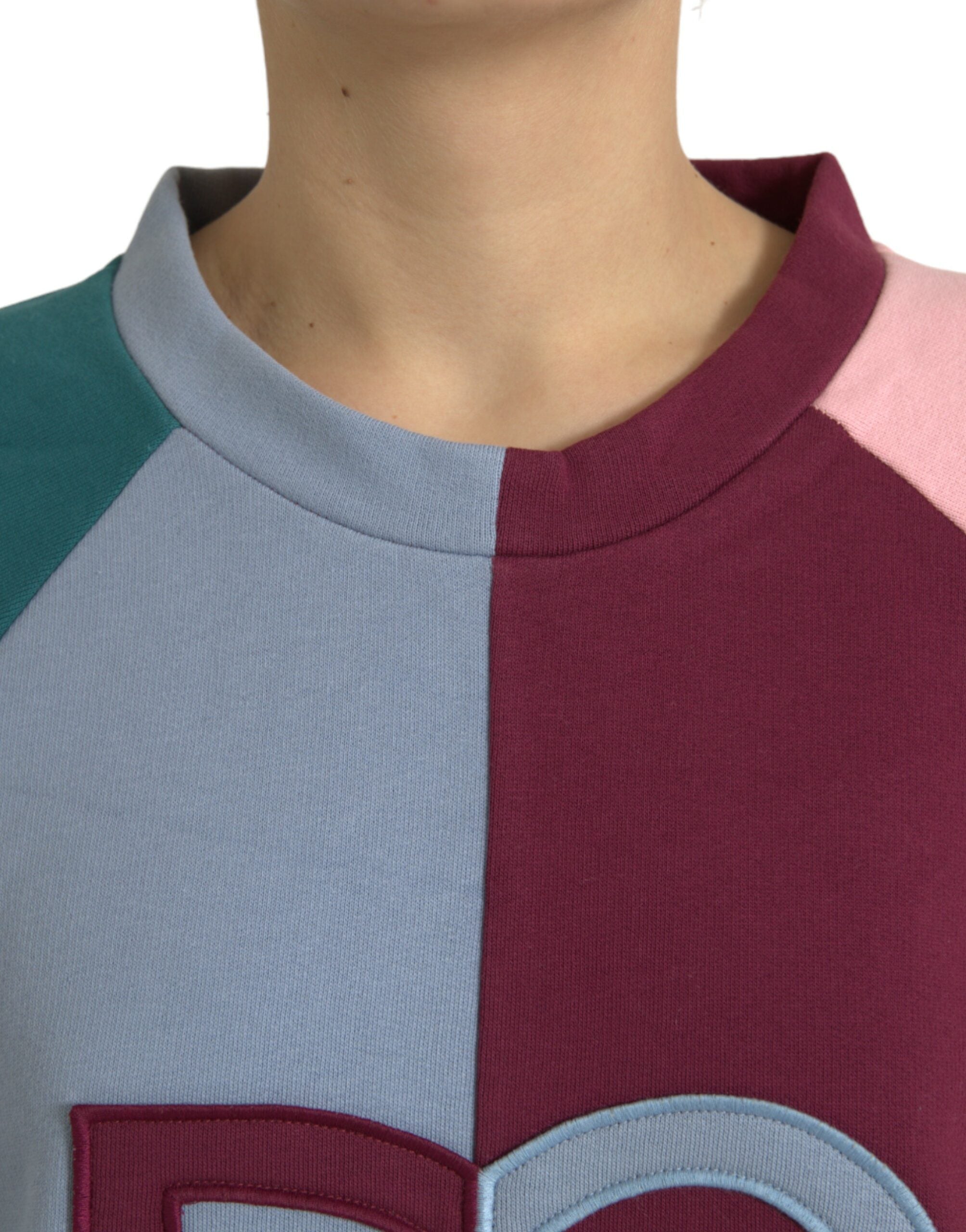 Dolce & Gabbana Multicolor Cotton Crewneck Pullover Women's Sweater