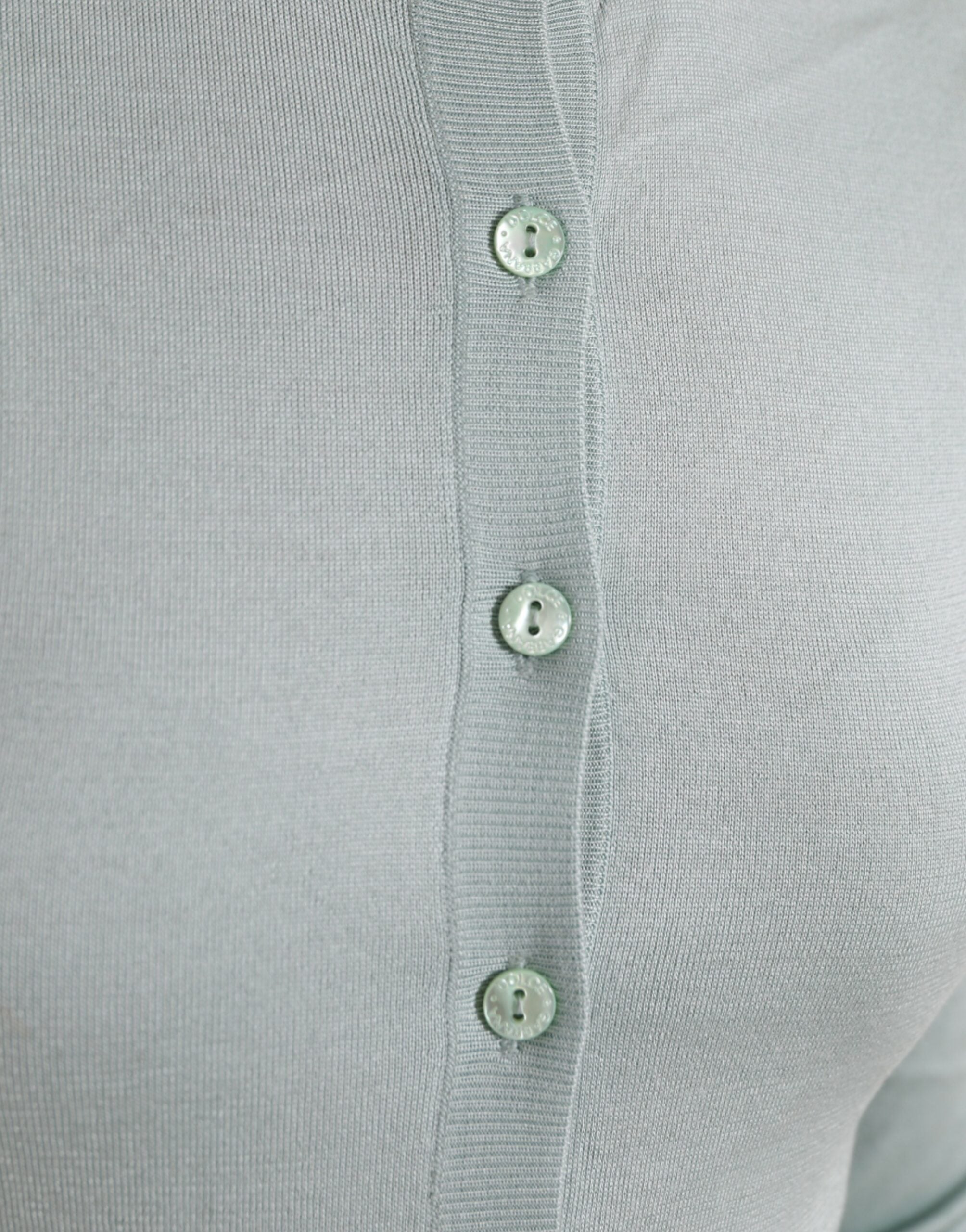 Dolce & Gabbana Light Blue Silk Crew Neck Cardigan Women's Sweater