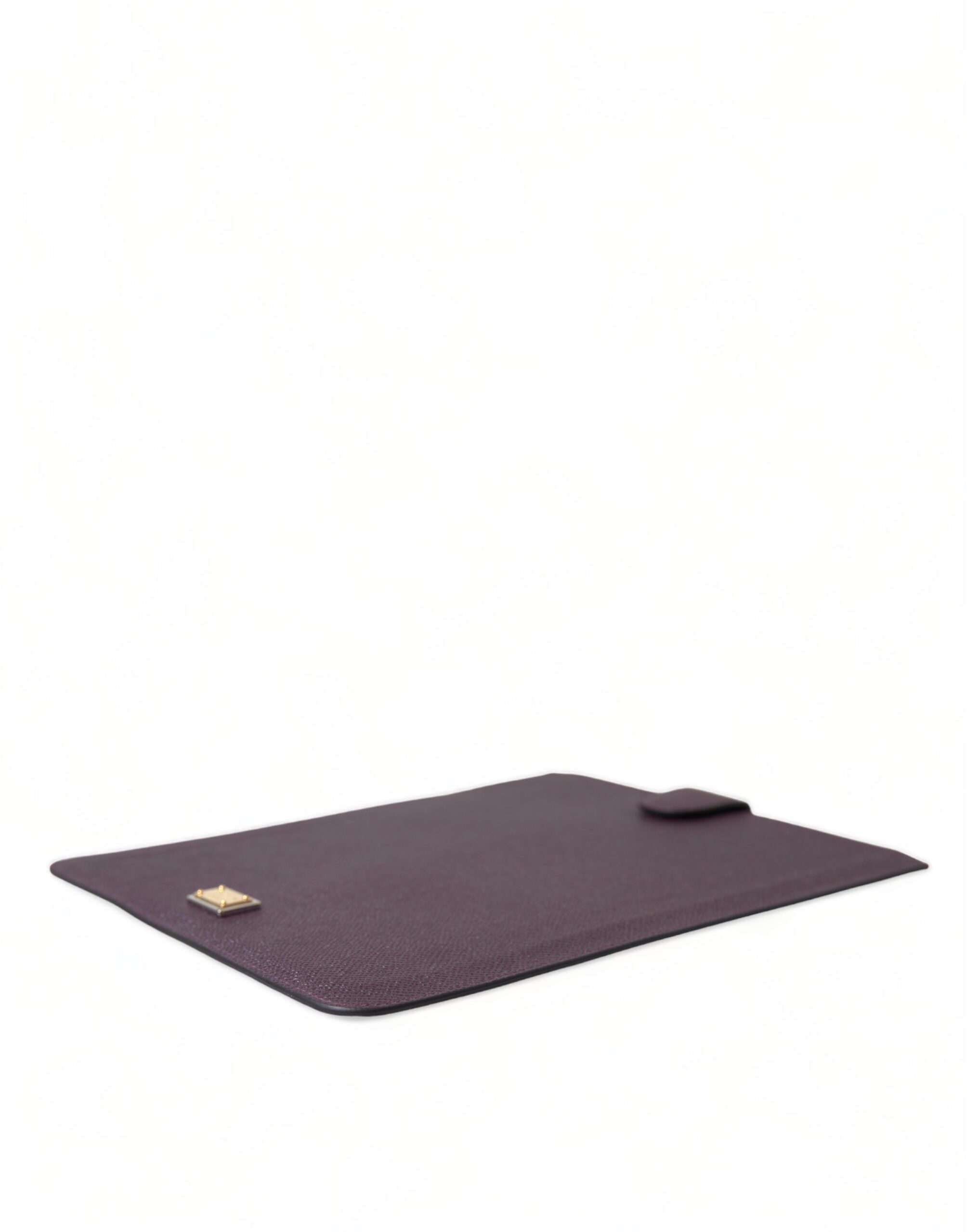 Dolce & Gabbana Dark Brown Leather Logo Plaque Cover Sleeve Tablet Women's Case
