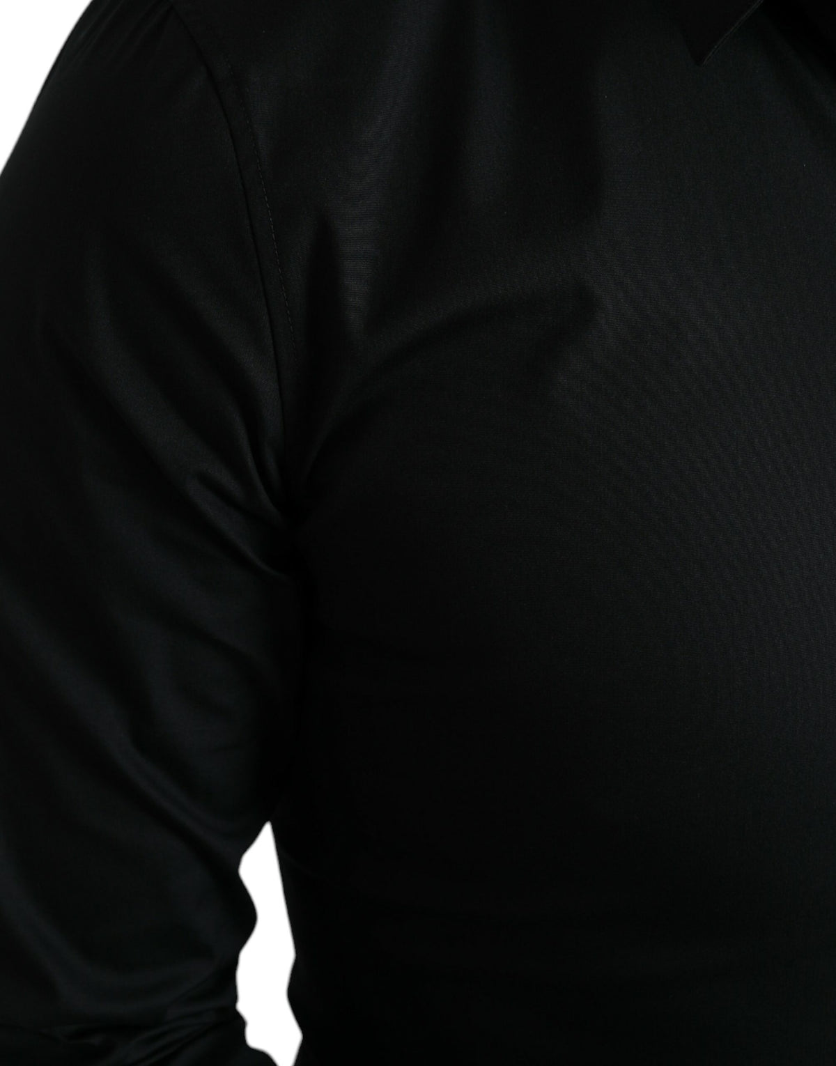 Dolce & Gabbana Black Cotton Stretch Slim Formal Dress Men's Shirt