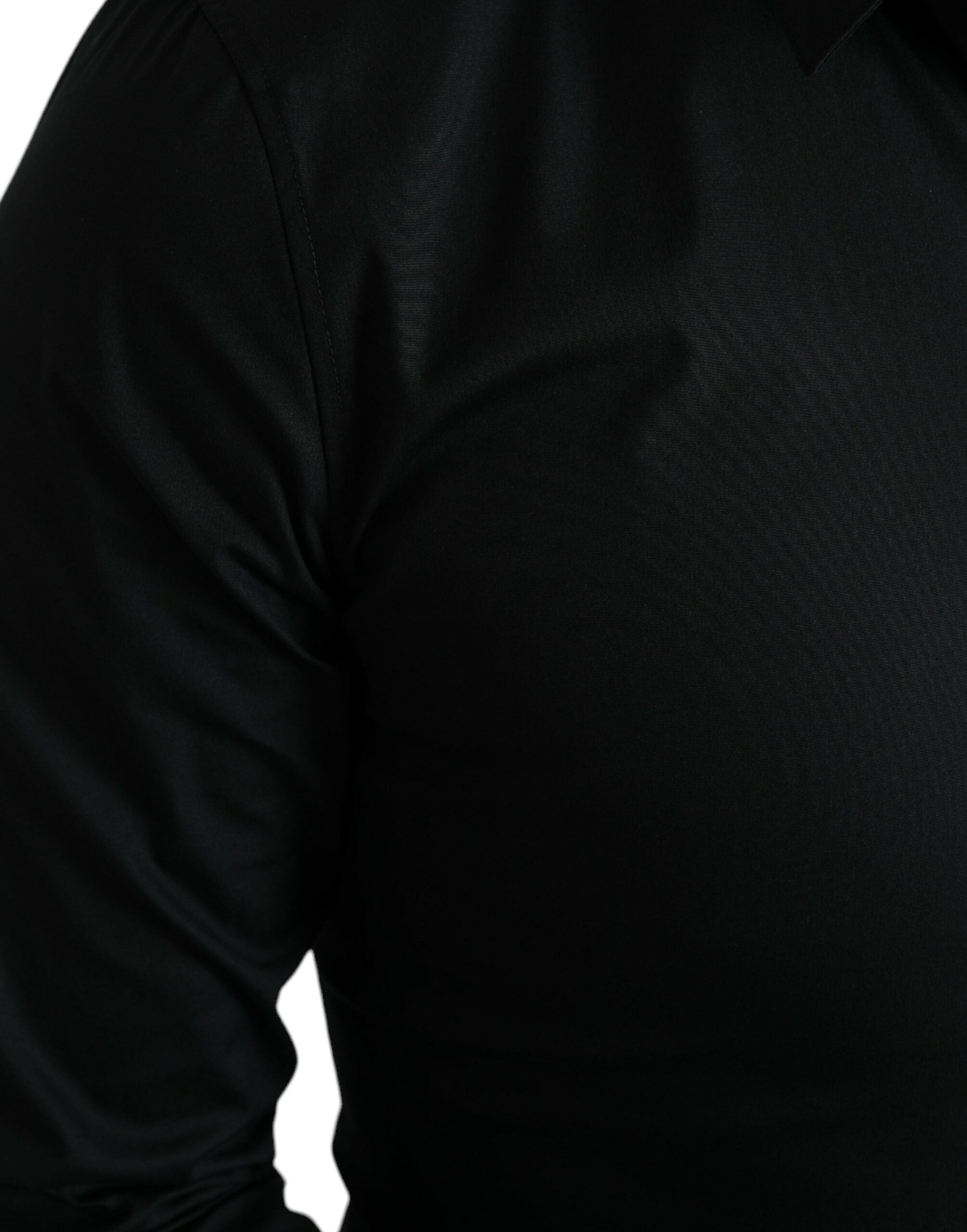 Dolce & Gabbana Black Cotton Stretch Slim Formal Dress Men's Shirt