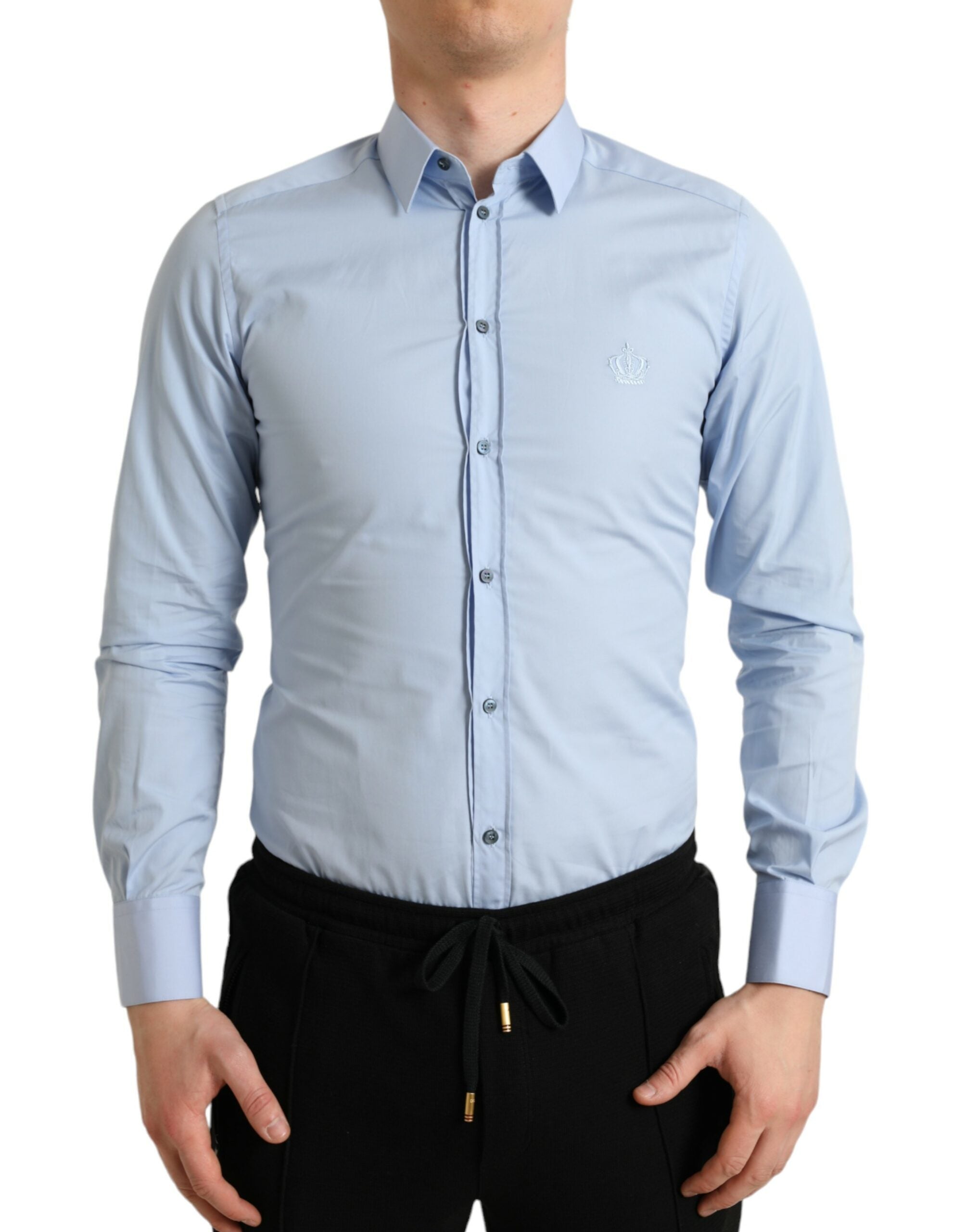 Dolce & Gabbana Elegant Slim Fit Sky Blue Dress Men's Shirt
