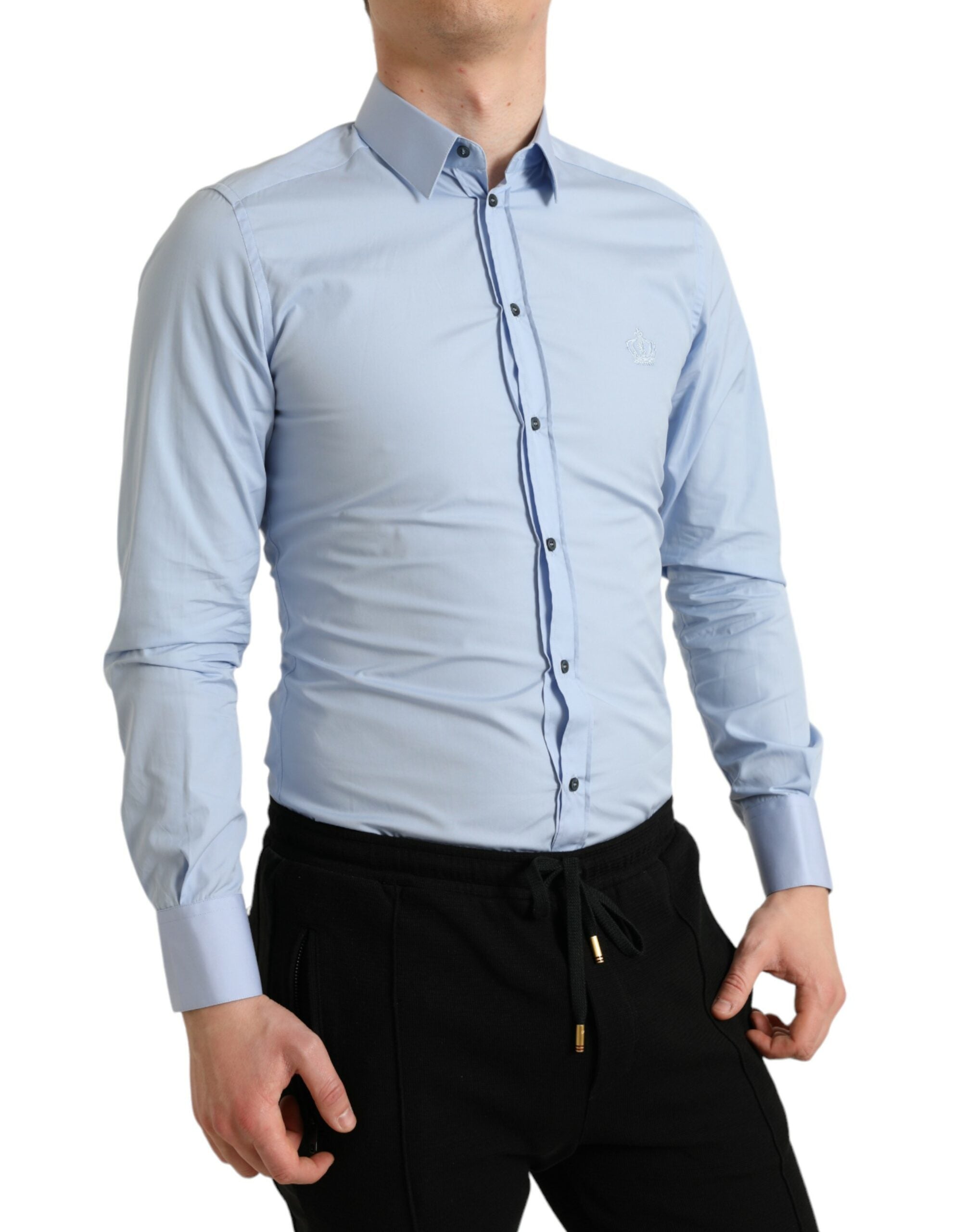 Dolce & Gabbana Elegant Slim Fit Sky Blue Dress Men's Shirt