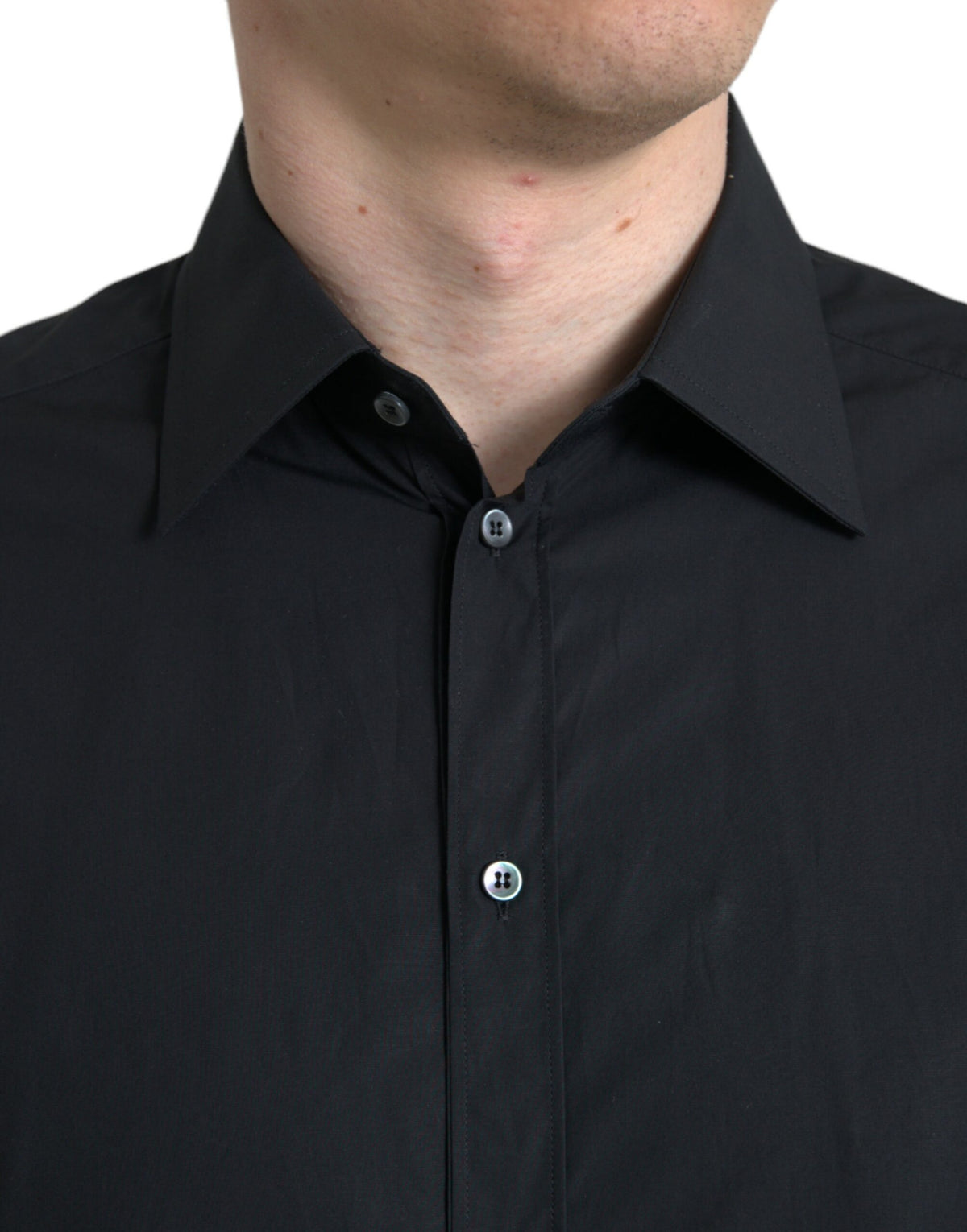 Dolce & Gabbana Black Cotton Men Formal GOLD Dress Men's Shirt