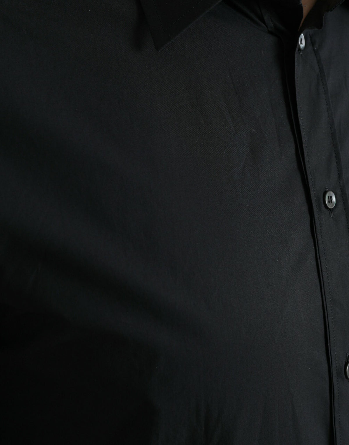 Dolce & Gabbana Black Cotton Men Formal GOLD Dress Men's Shirt