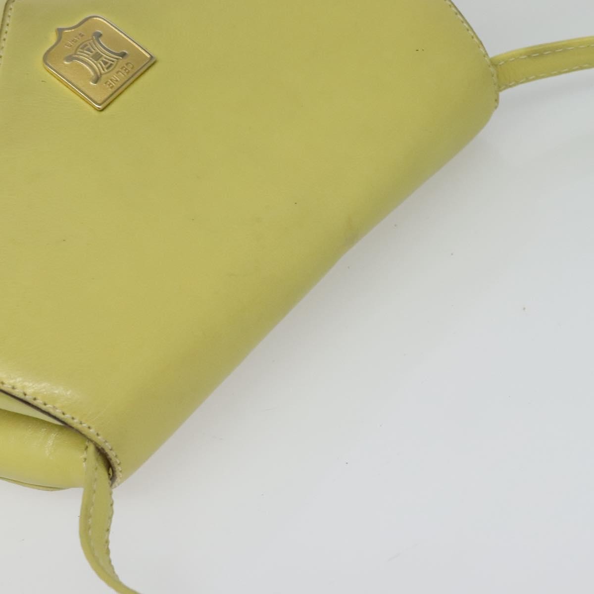 Celine Vintage Leather Yellow Leather Shoulder Bag Bag (Pre-Owned)