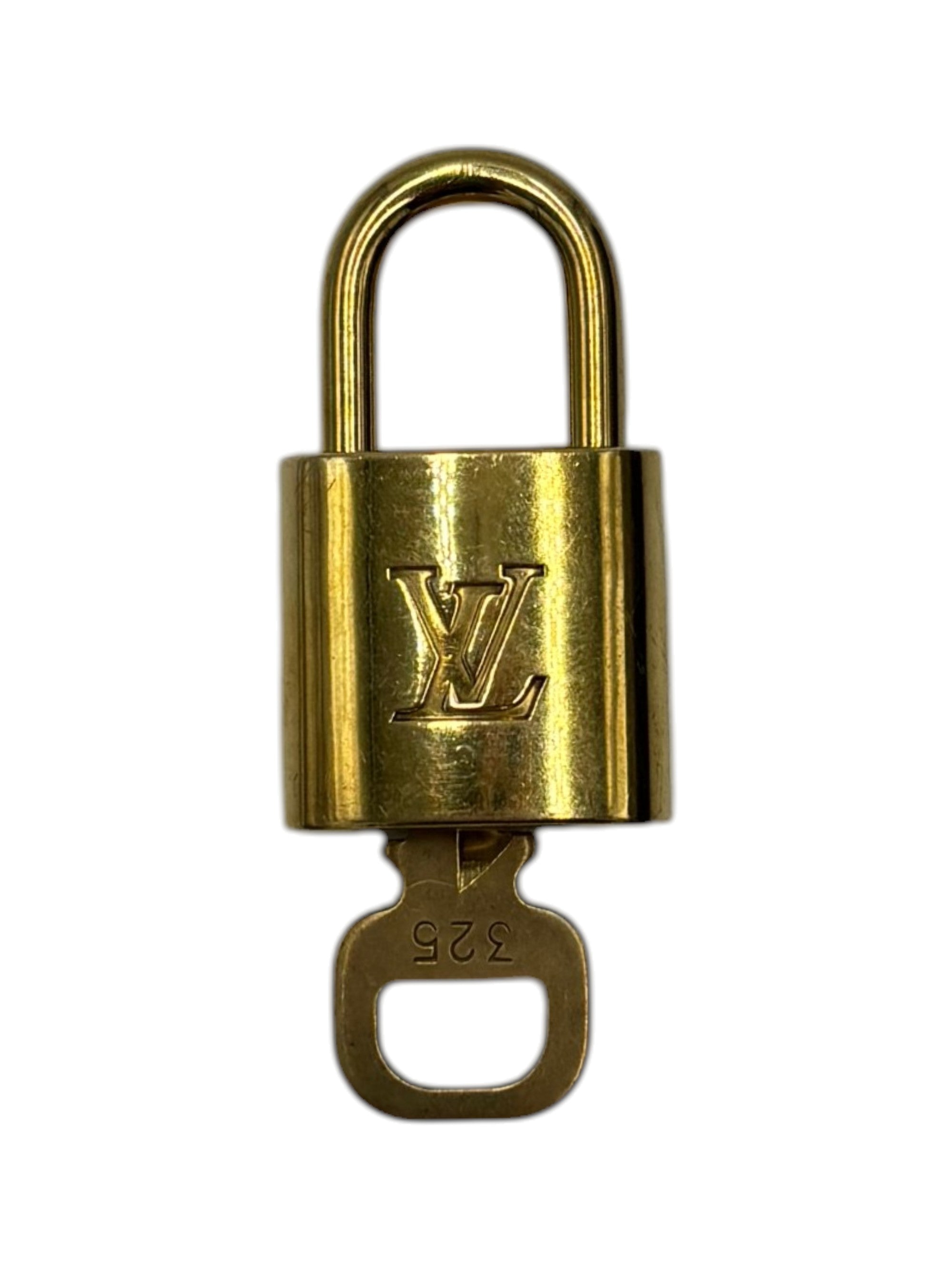 Louis Vuitton Padlock And Key Logo Cufflinks Metal Gold Metal Charms And Keychains Accessory (Pre-Owned)