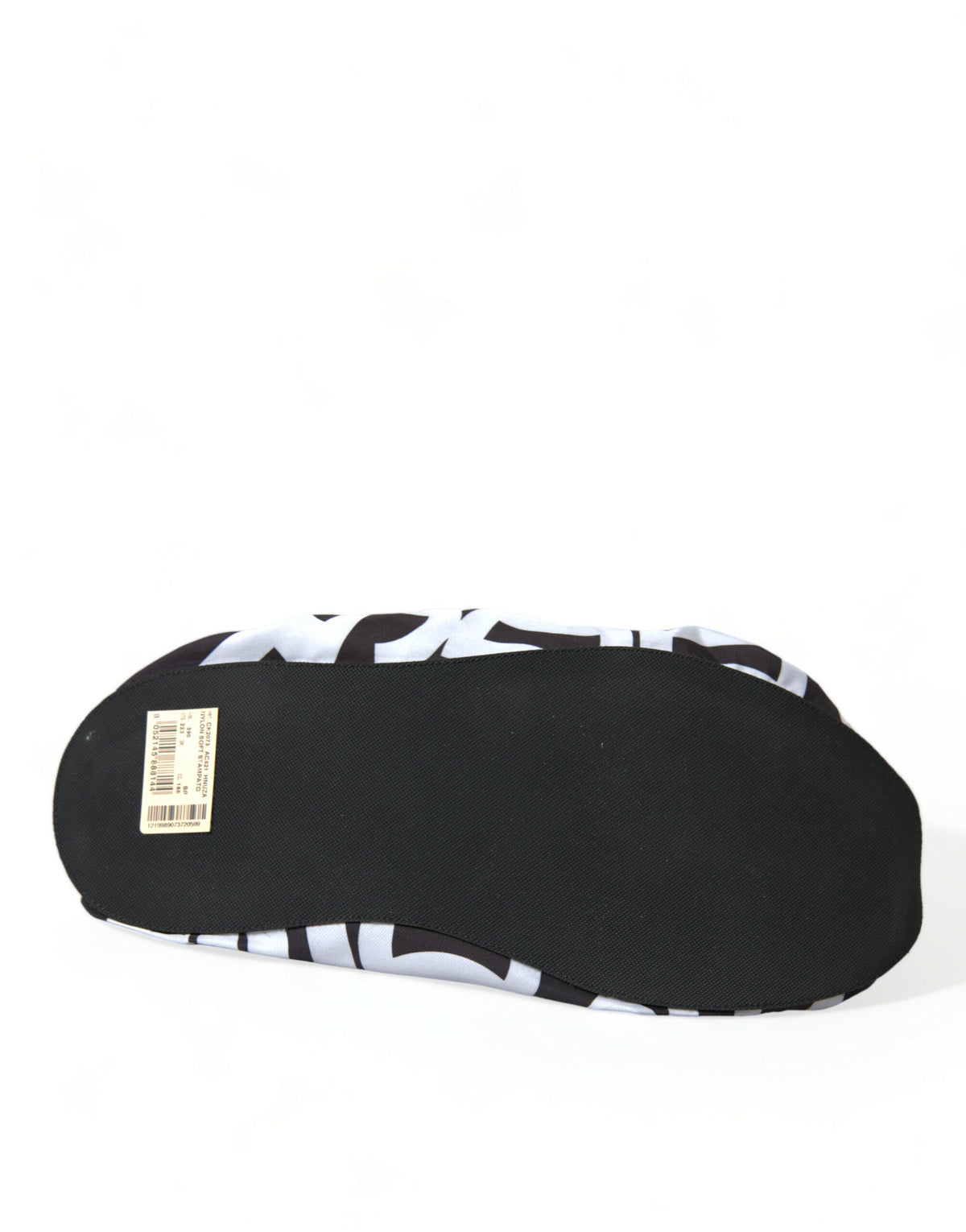 Dolce & Gabbana White Logo Print Nylon Slip On Flats Women's Shoes