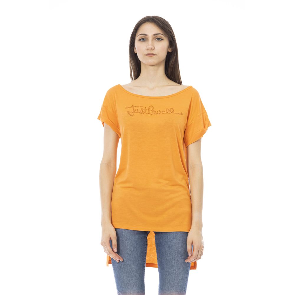 Just Cavalli Orange Cotton Women Women's T-Shirt