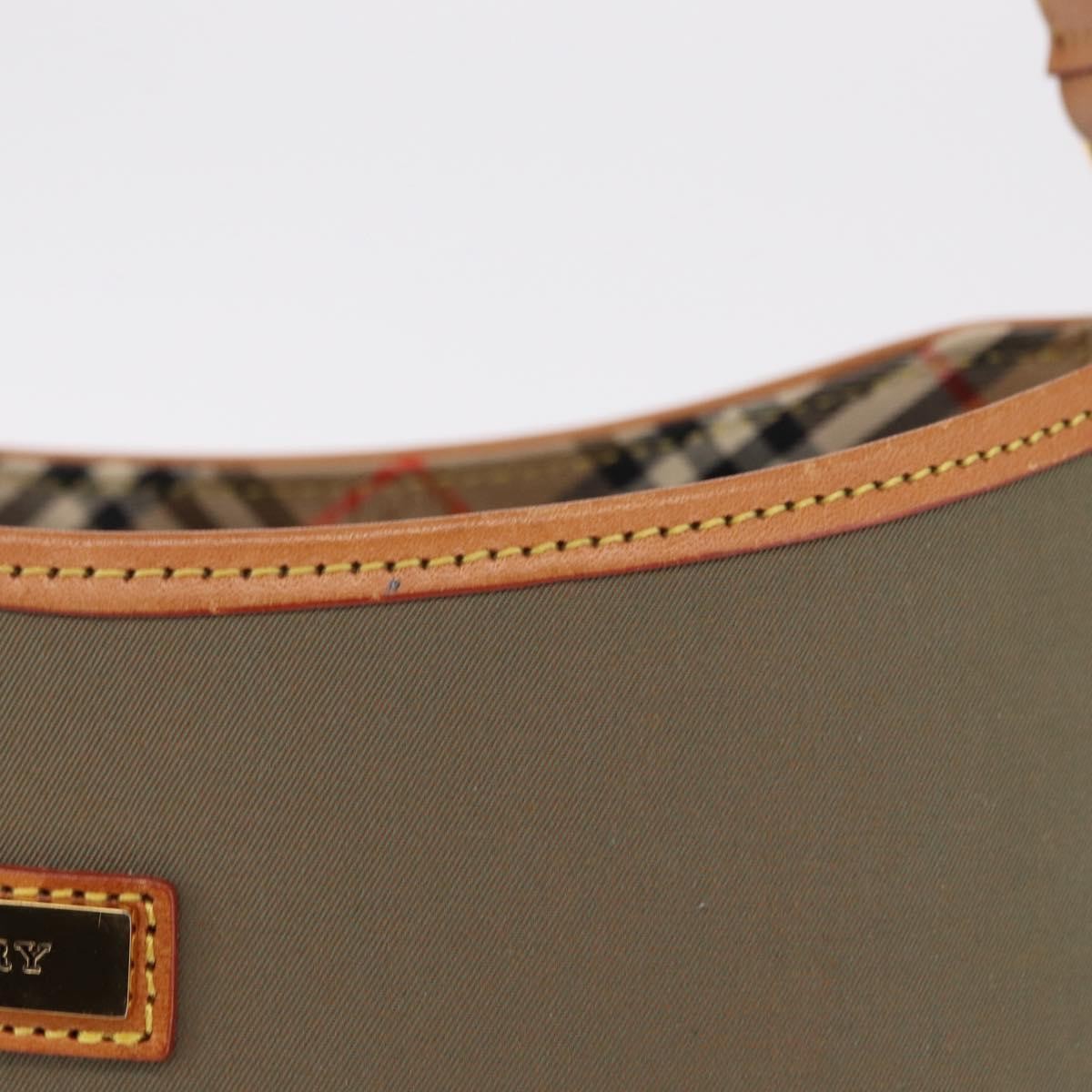 Burberry Shoulder Bag Nova Check Coated Canvas Khaki Canvas Shoulder Bag Bag (Pre-Owned)
