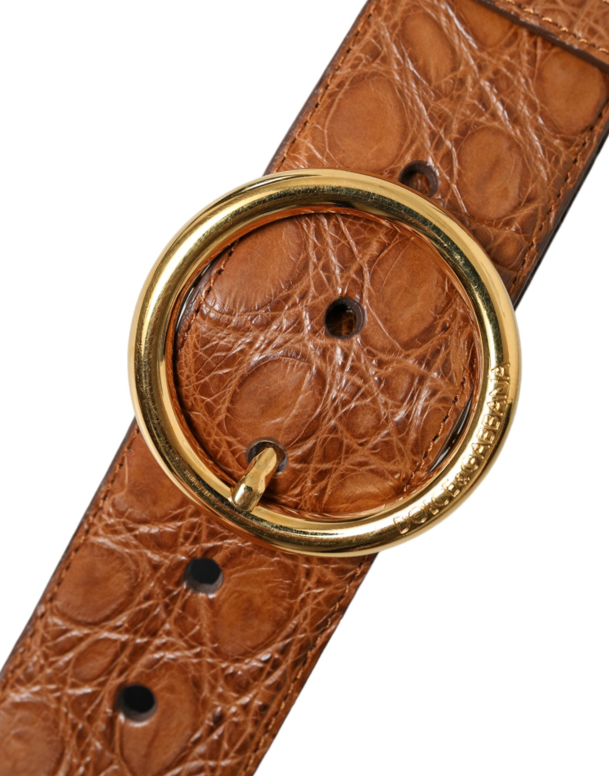 Dolce & Gabbana Elegant Exotic Leather Belt - Rich Men's Brown