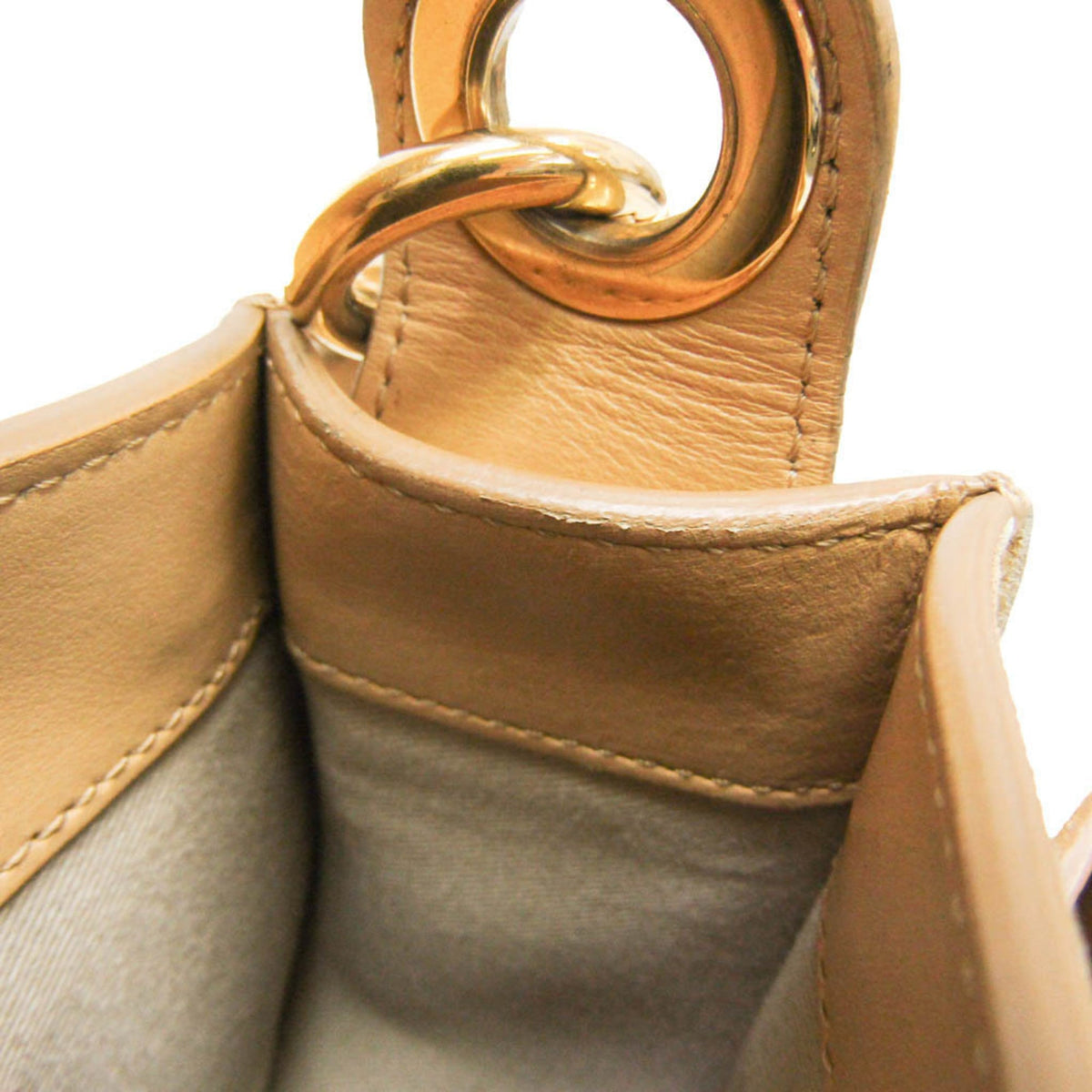 Chloe Tess Suede With Leather Beige Leather Handbag (Pre-Owned)