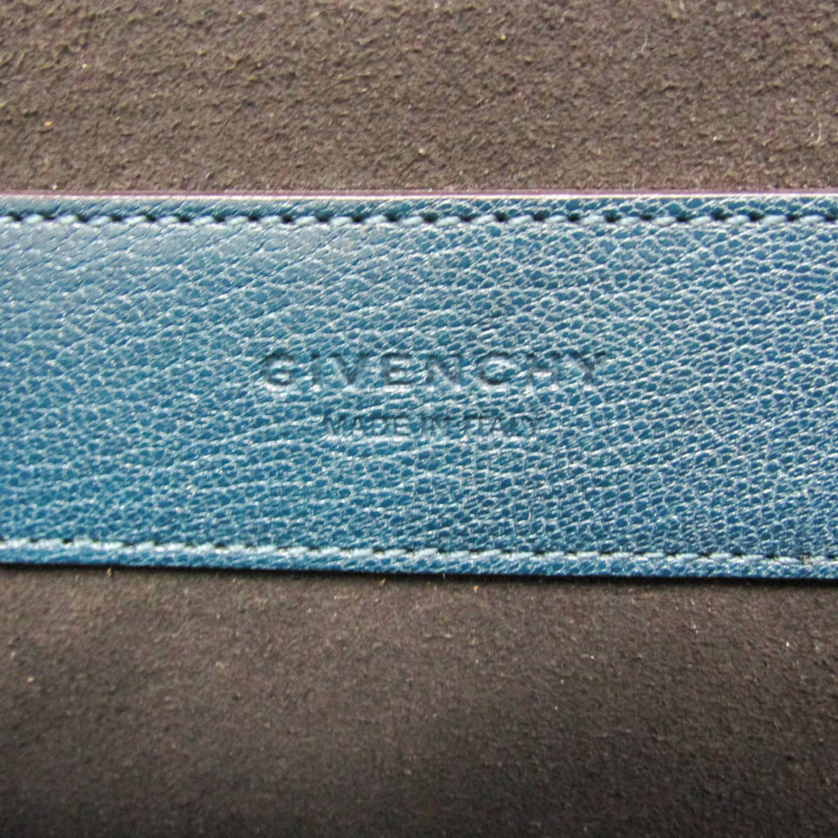 Givenchy Gv3 Flap Leather With Suede Blue Leather Handbag (Pre-Owned)