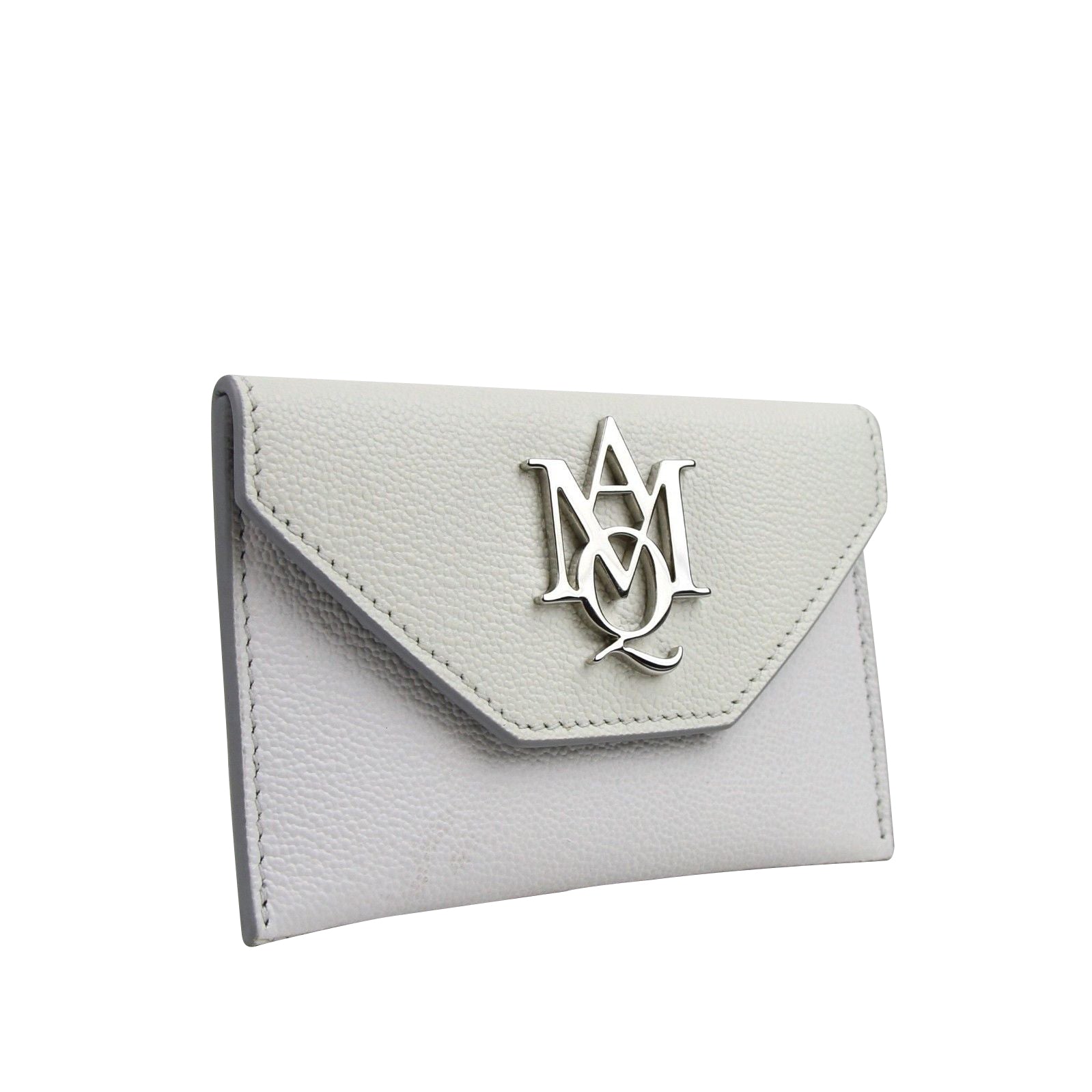 Alexander McQueen Unisex Two Tone White / Ivory Leather Card Holder
