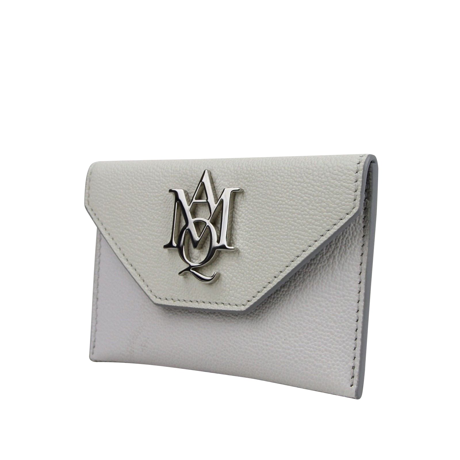 Alexander McQueen Unisex Two Tone White / Ivory Leather Card Holder