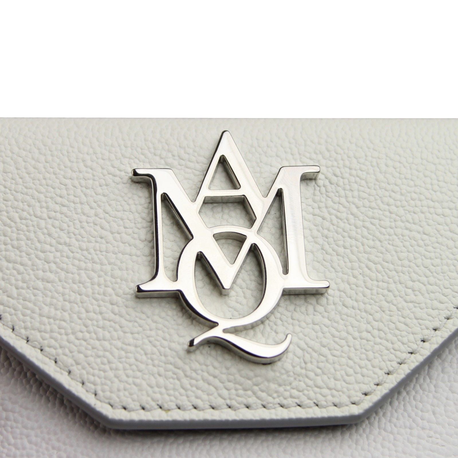 Alexander McQueen Unisex Two Tone White / Ivory Leather Card Holder
