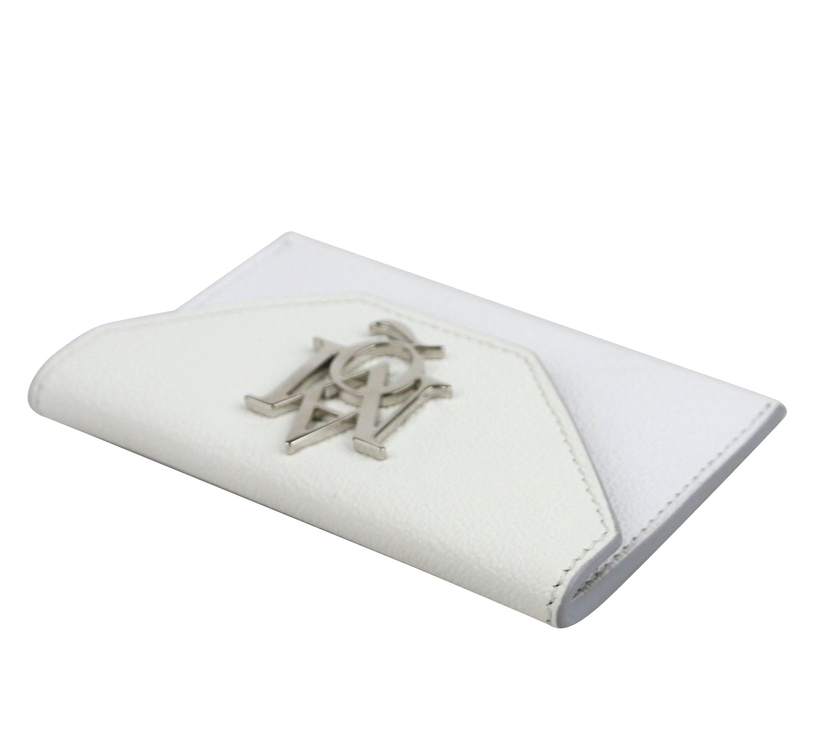 Alexander McQueen Unisex Two Tone White / Ivory Leather Card Holder