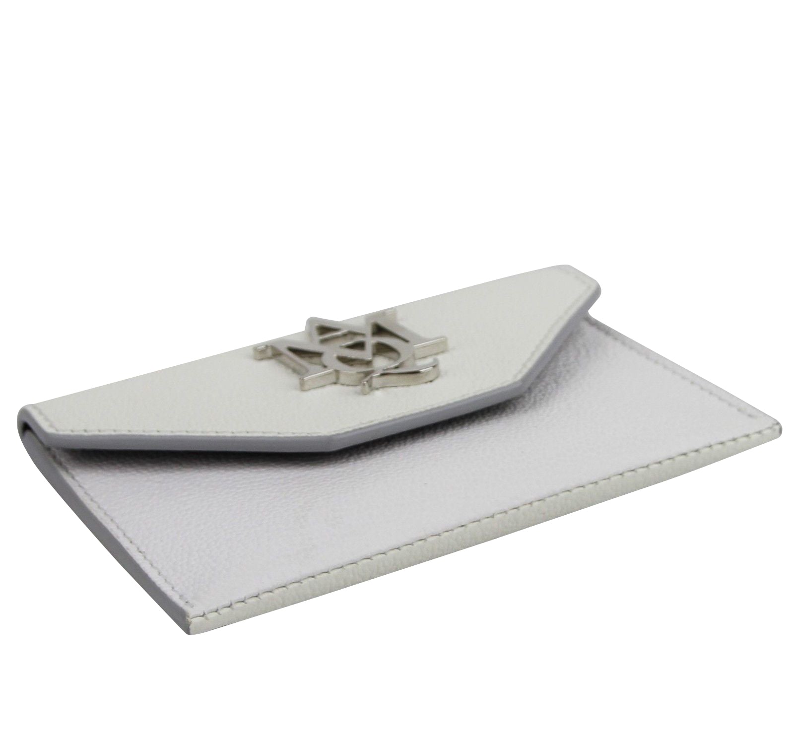 Alexander McQueen Unisex Two Tone White / Ivory Leather Card Holder