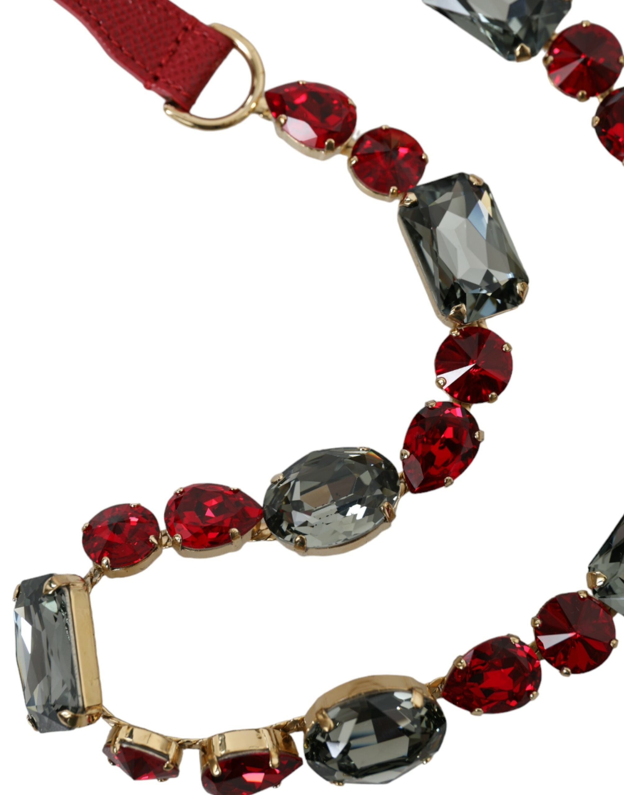 Dolce & Gabbana Radiant Red Crystal Buckle Waist Women's Belt