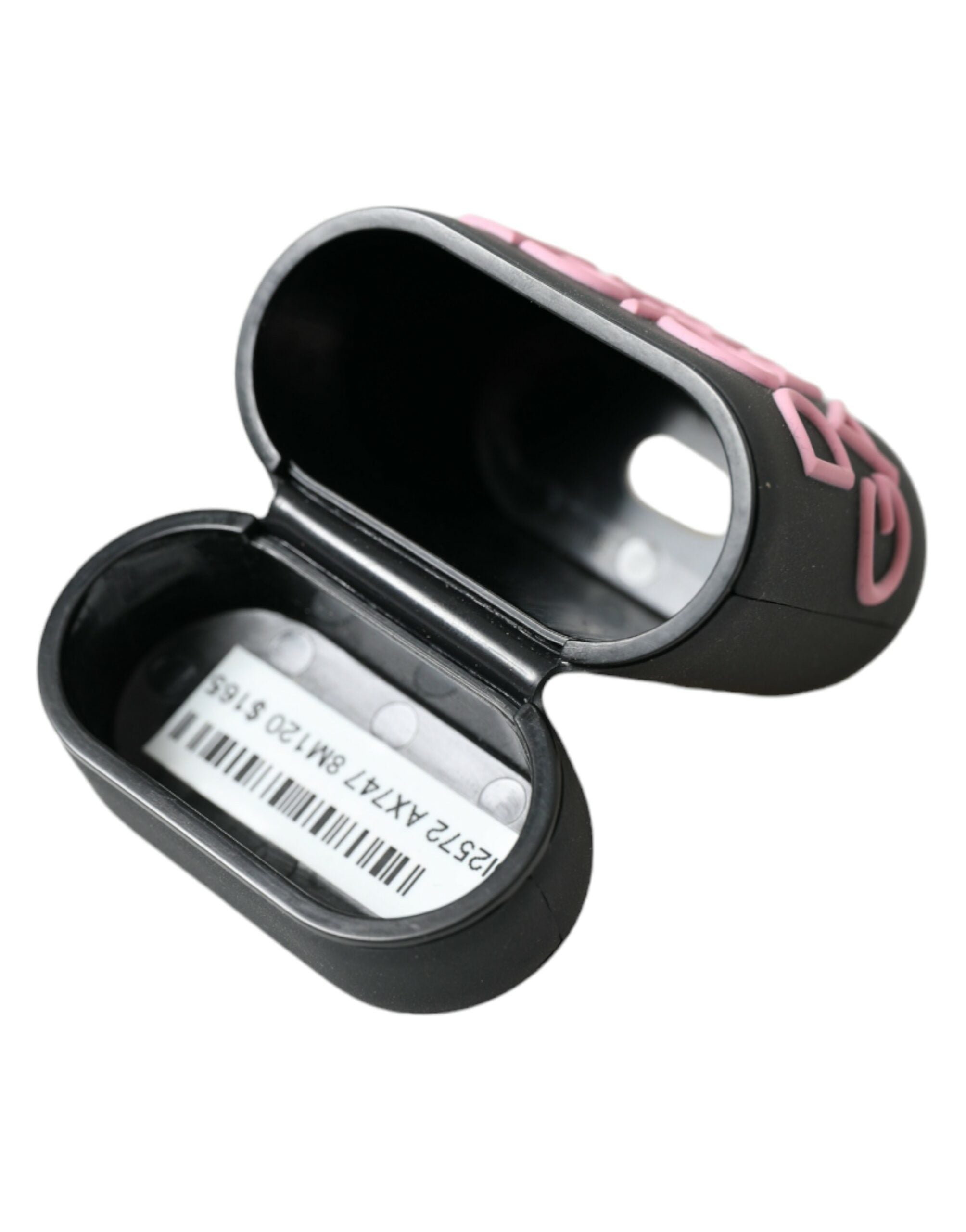 Dolce & Gabbana Black Pink Silicone Embossed Logo Airpods Women's Case
