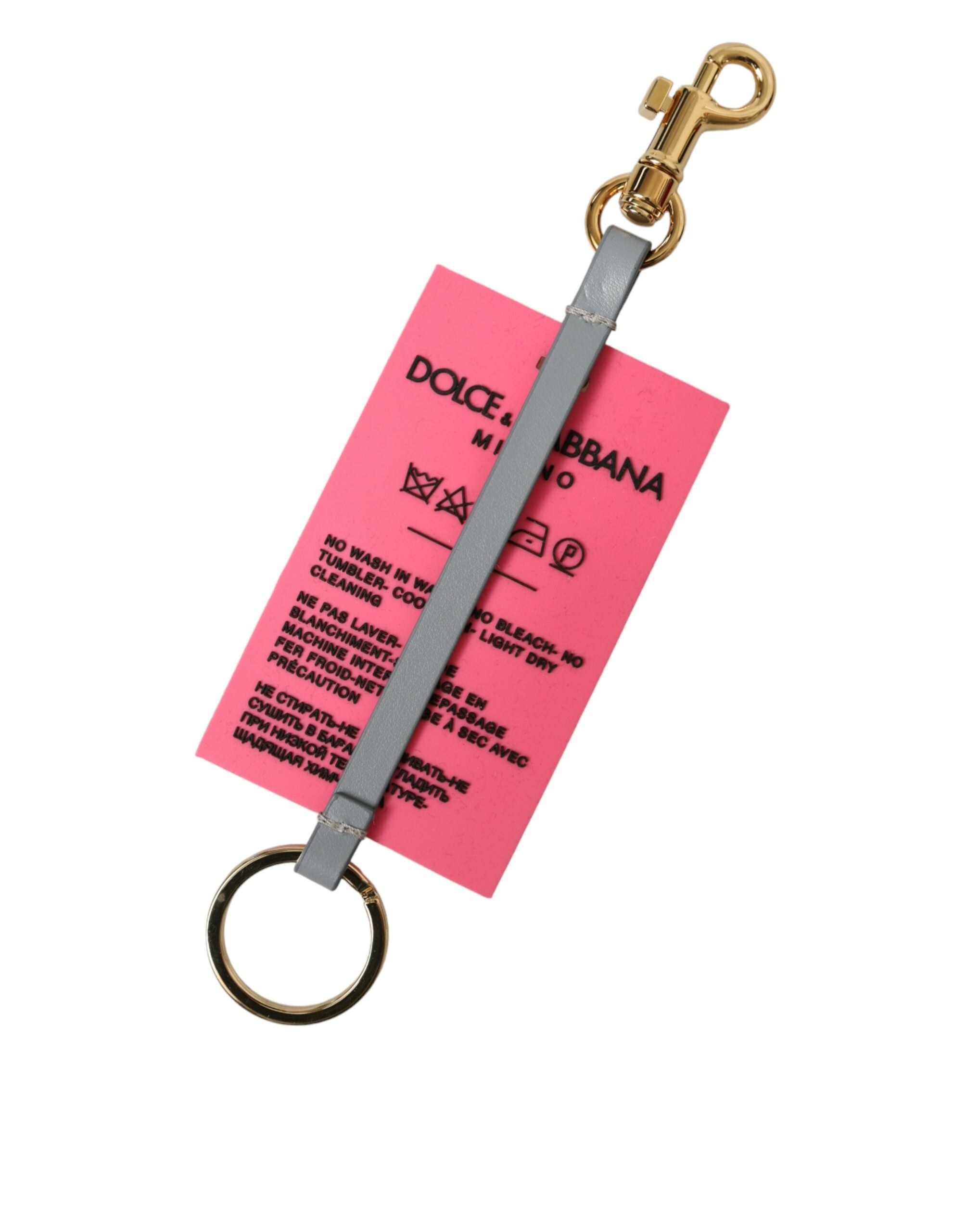 Dolce & Gabbana Pink Silicone DG Logo Gold Brass Women's Keychain