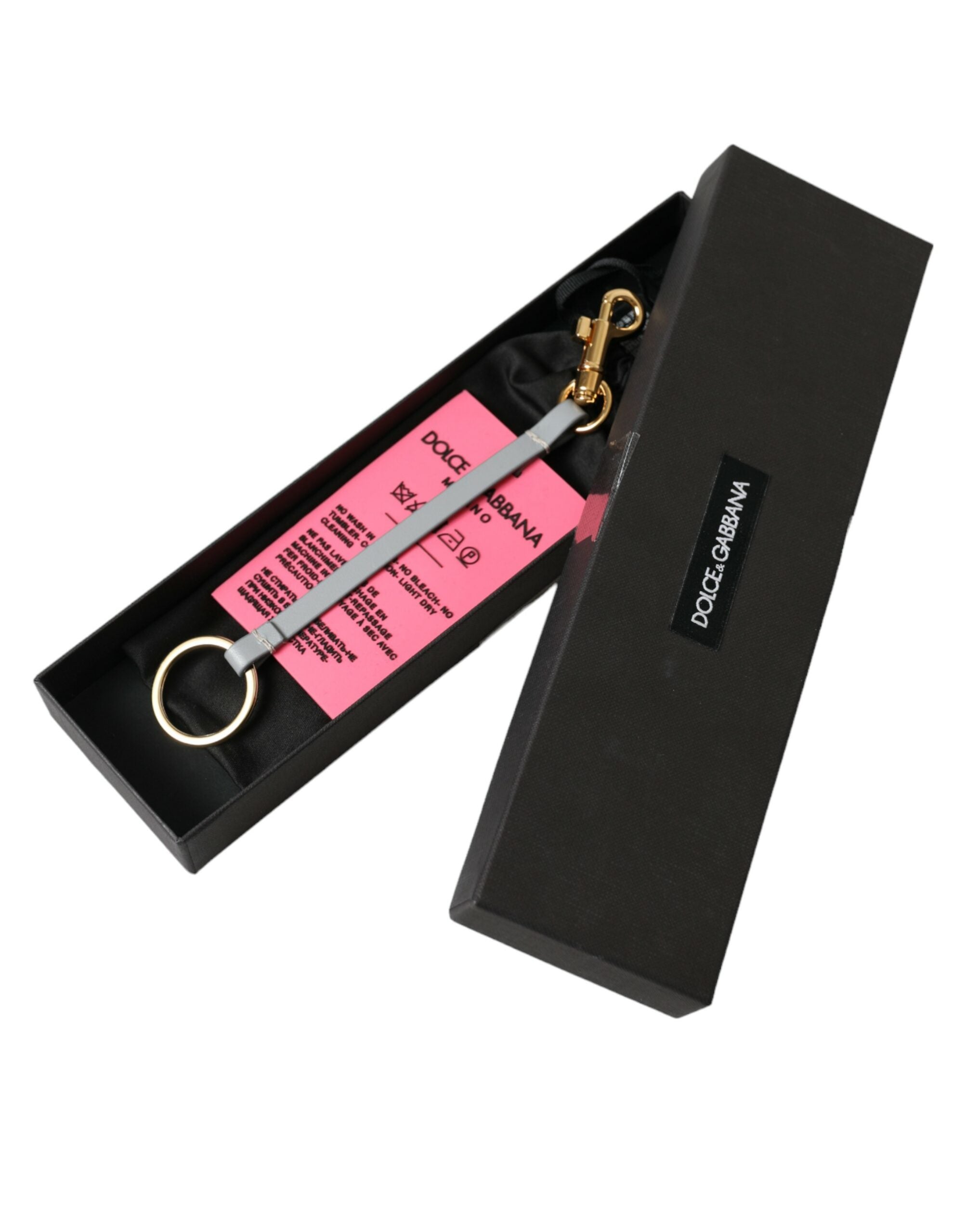 Dolce & Gabbana Pink Silicone DG Logo Gold Brass Women's Keychain